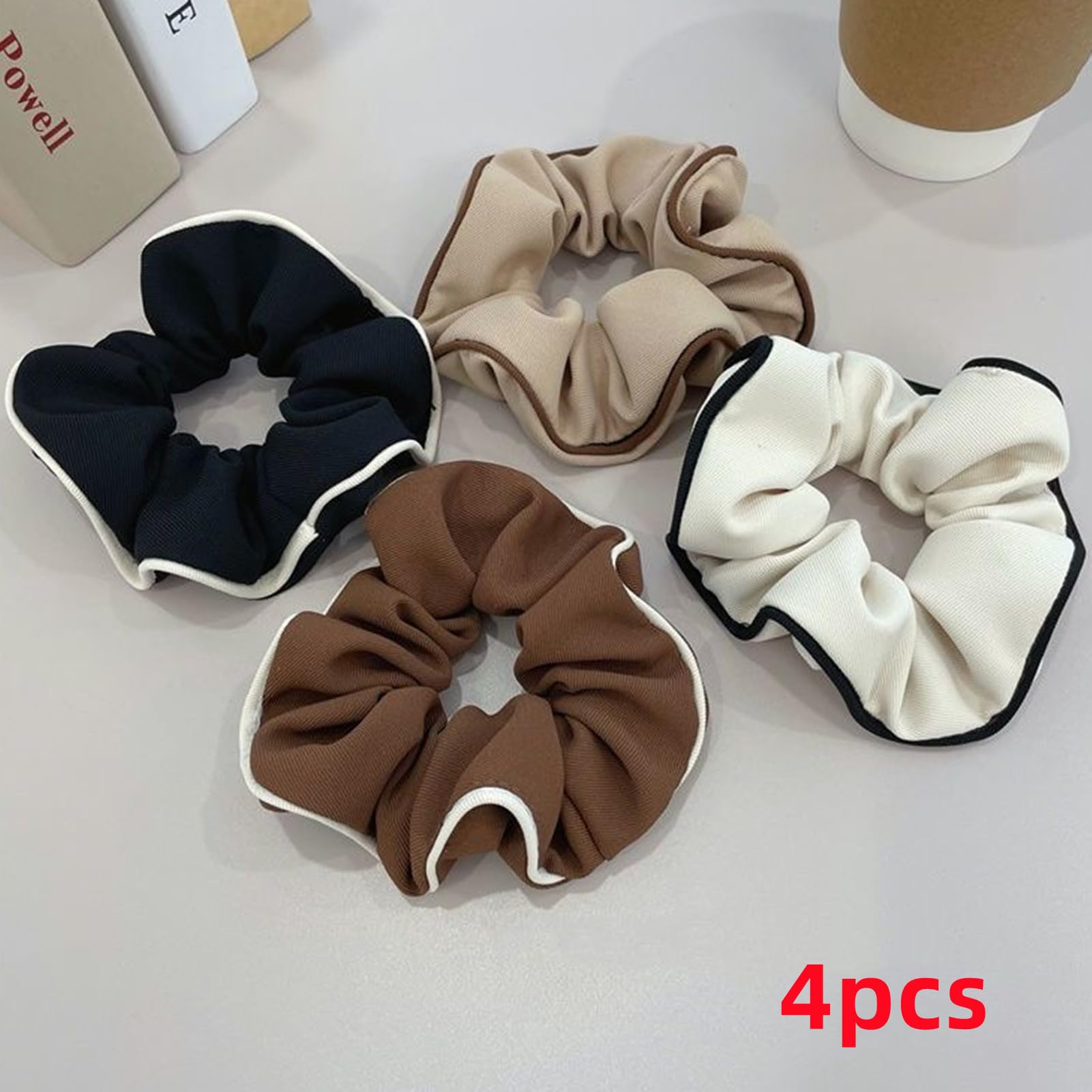 Elegant Hair Scrunchies (4pcs) - Perfect for Work & Gym