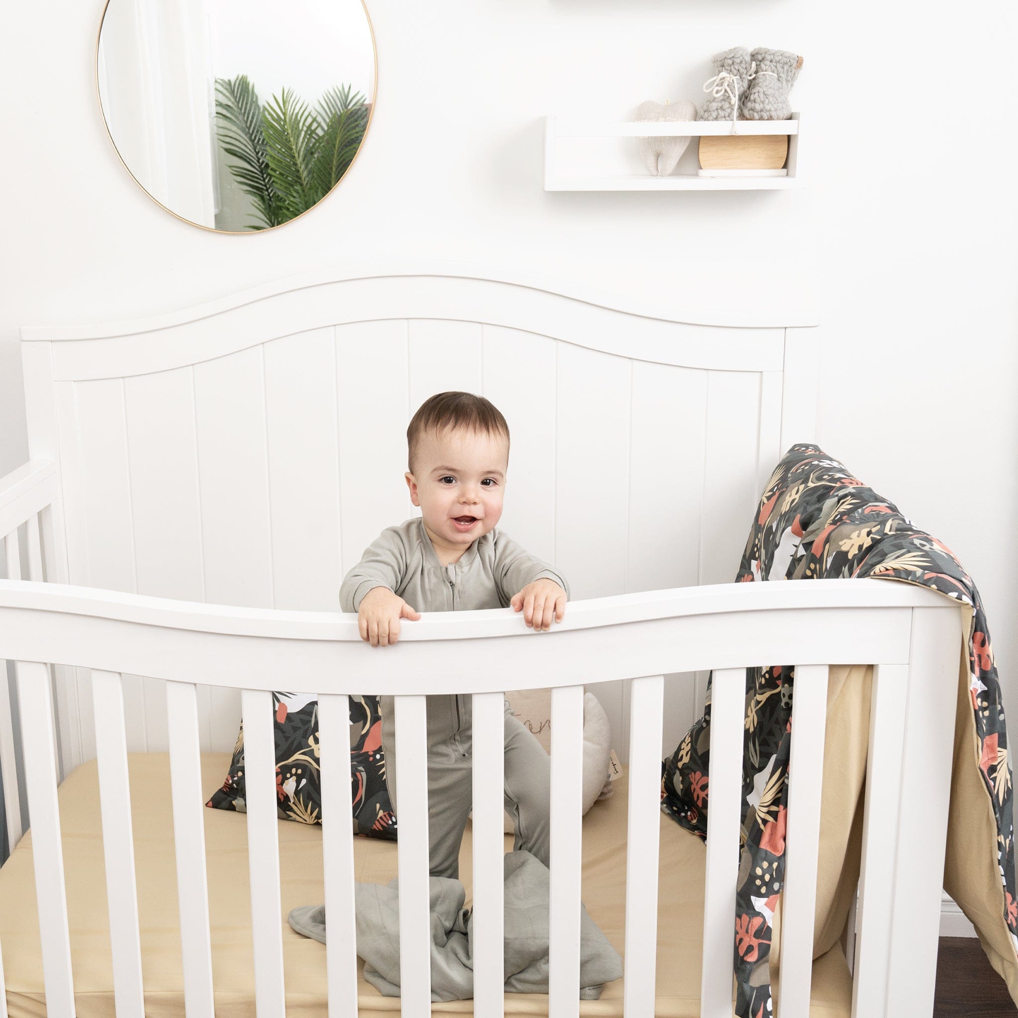Organic Cotton Crib Fitted Sheet - Soft & Breathable Baby Crib Sheet - Perfect for Nursery, Daycare & Travel - Curry Color