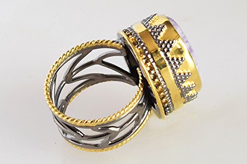 925 Sterling Silver Oval Tiffany Jasper Cocktail Ring - Elegant Crystal Jewelry for Women | Unique Statement Piece for Parties, Weddings & Special Occasions