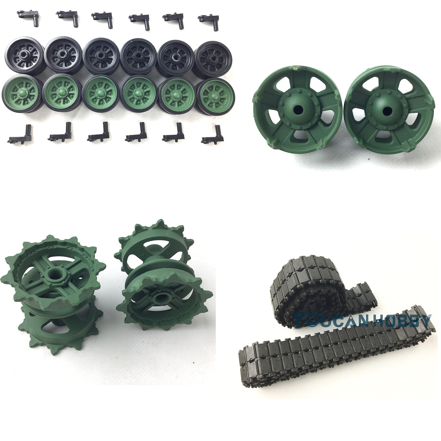 1:16 Scale Henglong RC Tank Model Plastic Road Wheels, Idlers, Sprockets & Tracks for ZTZ-99/99A & 3899/3899A - DIY Replacement Parts for Tank Enthusiasts & Military Vehicle Collectors