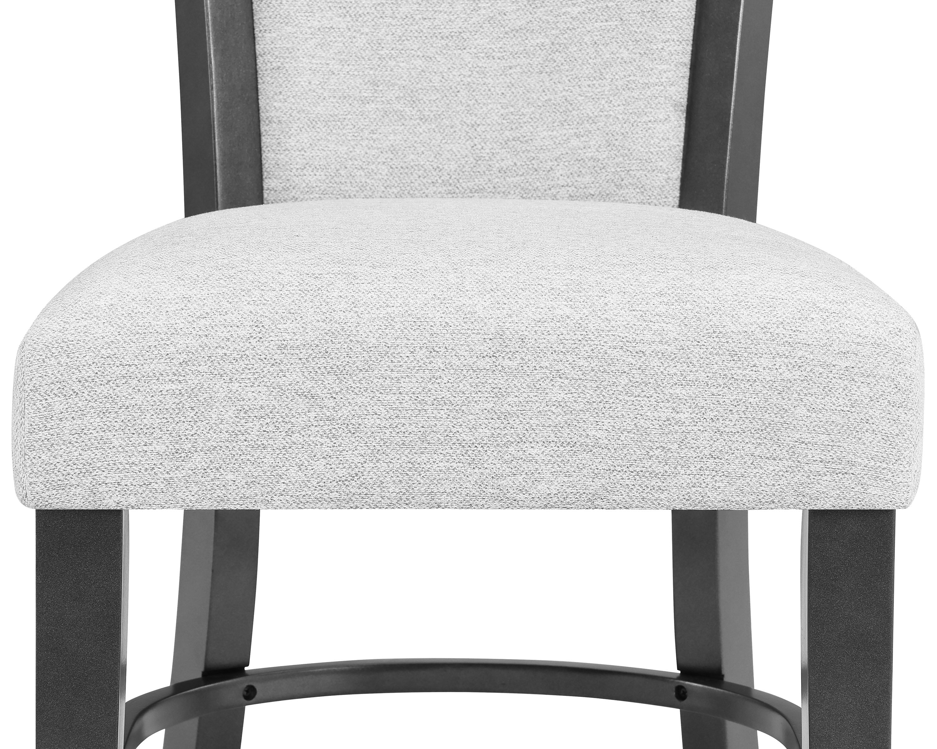 2-Piece Contemporary Glam Upholstered Dining Chairs - Padded Plush Fabric with Wooden Legs - Modern Side Chairs for Dining Room, Kitchen, or Home Office