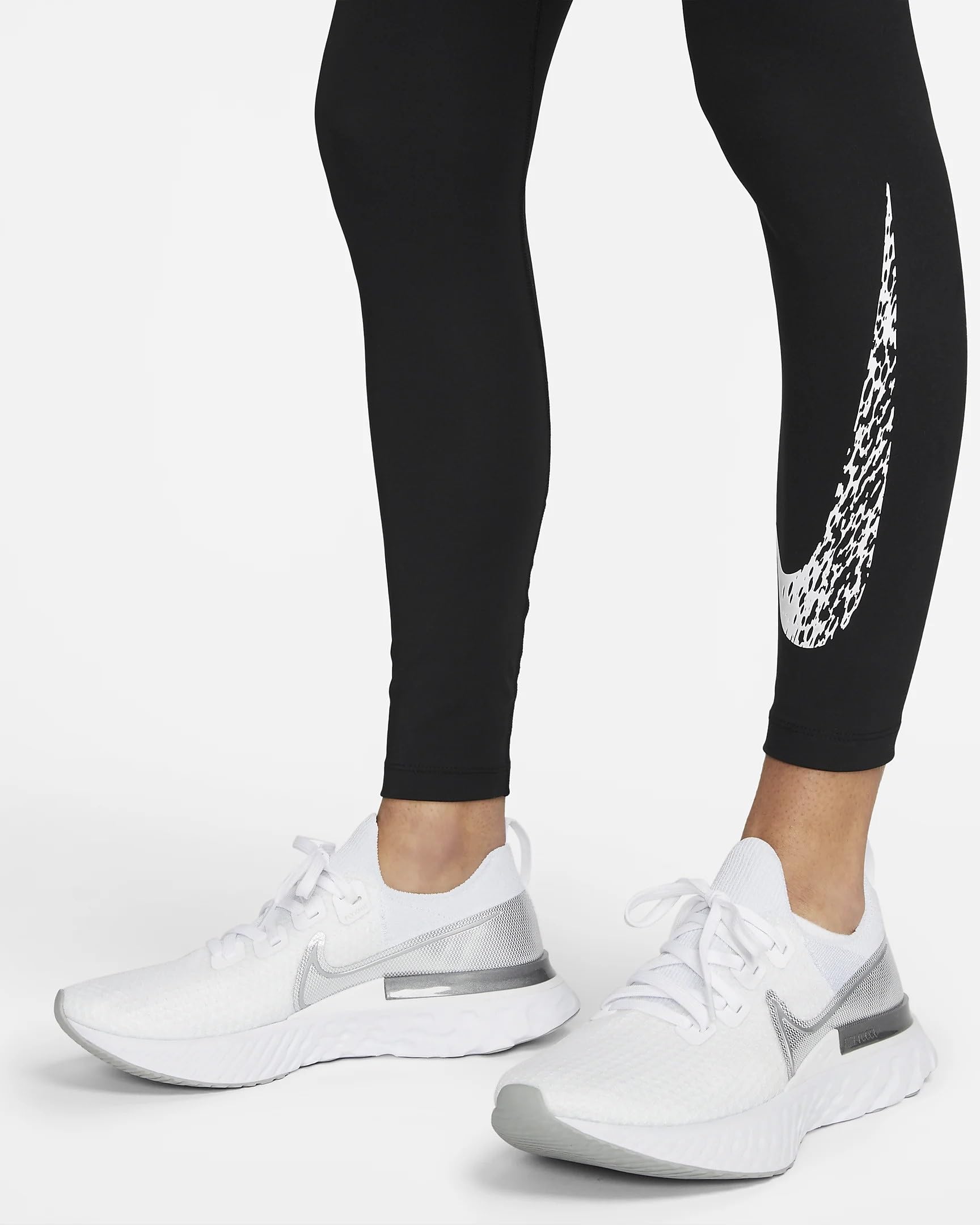 Nike Swoosh Run Women's 7/8 Mid-Rise Graphic Running Leggings - High Performance Workout Tights for Yoga, Gym & Jogging - Moisture Wicking & Comfortable Athletic Wear