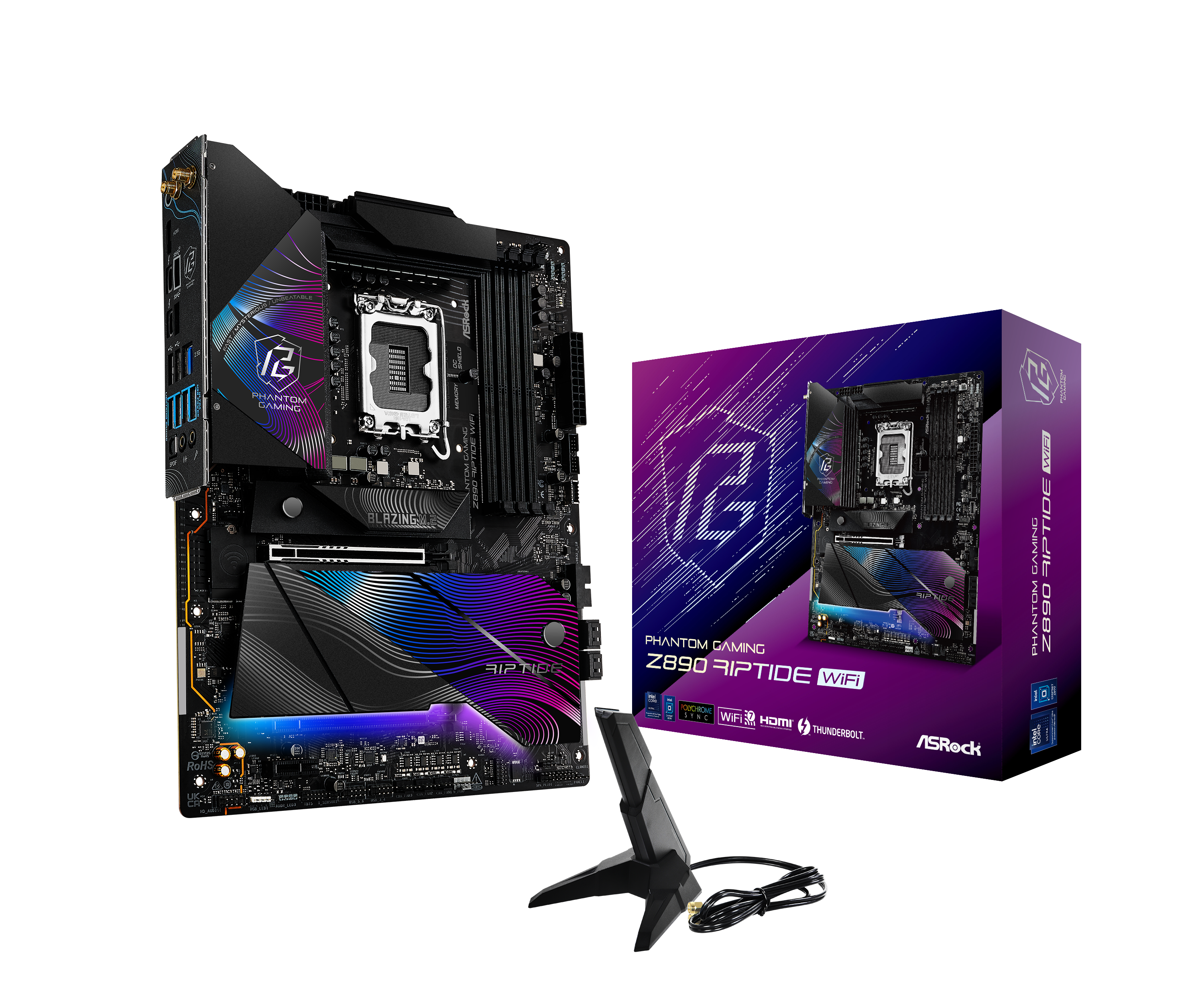 ASRock Z890 Riptide WiFi ATX Motherboard - LGA 1851 Socket, DDR5 RAM Support, PCIe 5.0 | Perfect for Gaming PCs, Content Creation & High-Performance Workstations