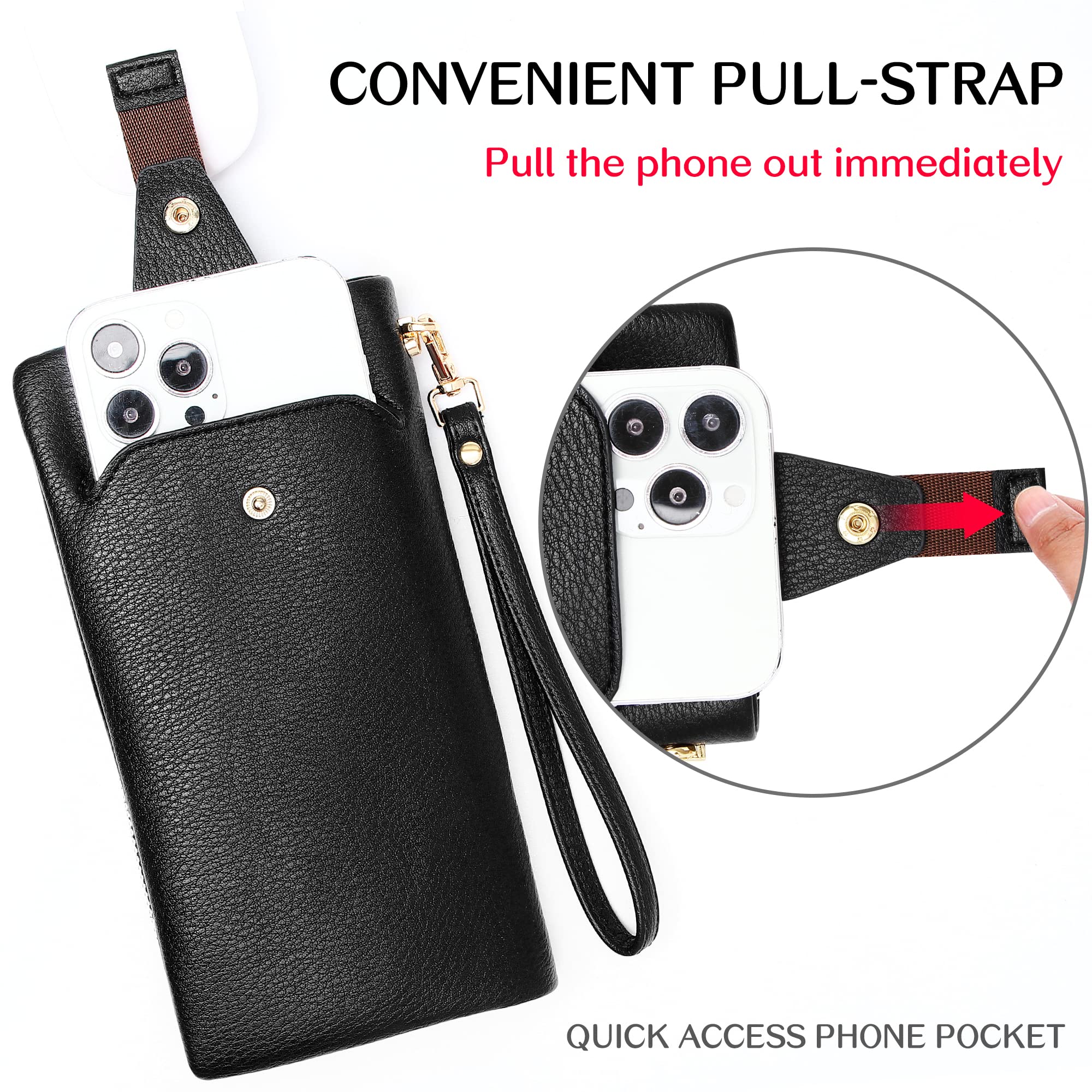 Women's RFID Blocking Large Capacity Zip Around Wallet - PU Leather Credit Card Holder & Travel Purse with Wristlet Strap | Perfect for Everyday Use, Shopping, and Travel