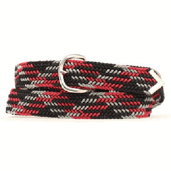 Stylish Black, Burgundy & Grey Web Belt for Men & Women - Adjustable Nylon Military Belt for Casual, Work & Outdoor Activities