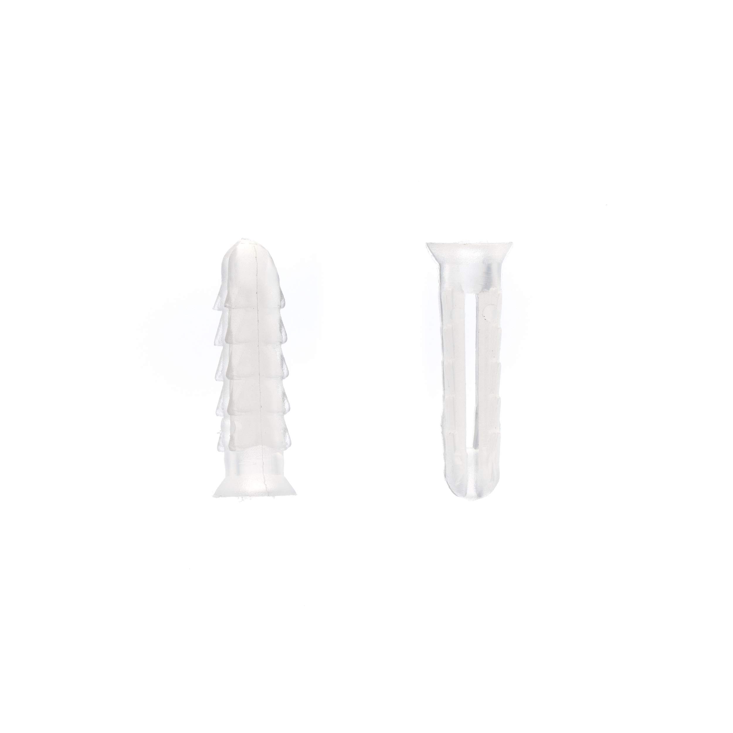 THE CIMPLE CO Ribbed Plastic Conical Anchors - 50 Pack Heavy Duty Wall Anchors for Concrete, Stucco, Brick & Drywall - Secure Shelves, Mirrors & Decorations in Hard Surfaces