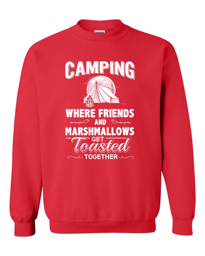 City Shirts Camping Crewneck Sweatshirt - Friends & Marshmallows Graphic Design | Cozy Outdoor Adventure & Bonfire Night Apparel