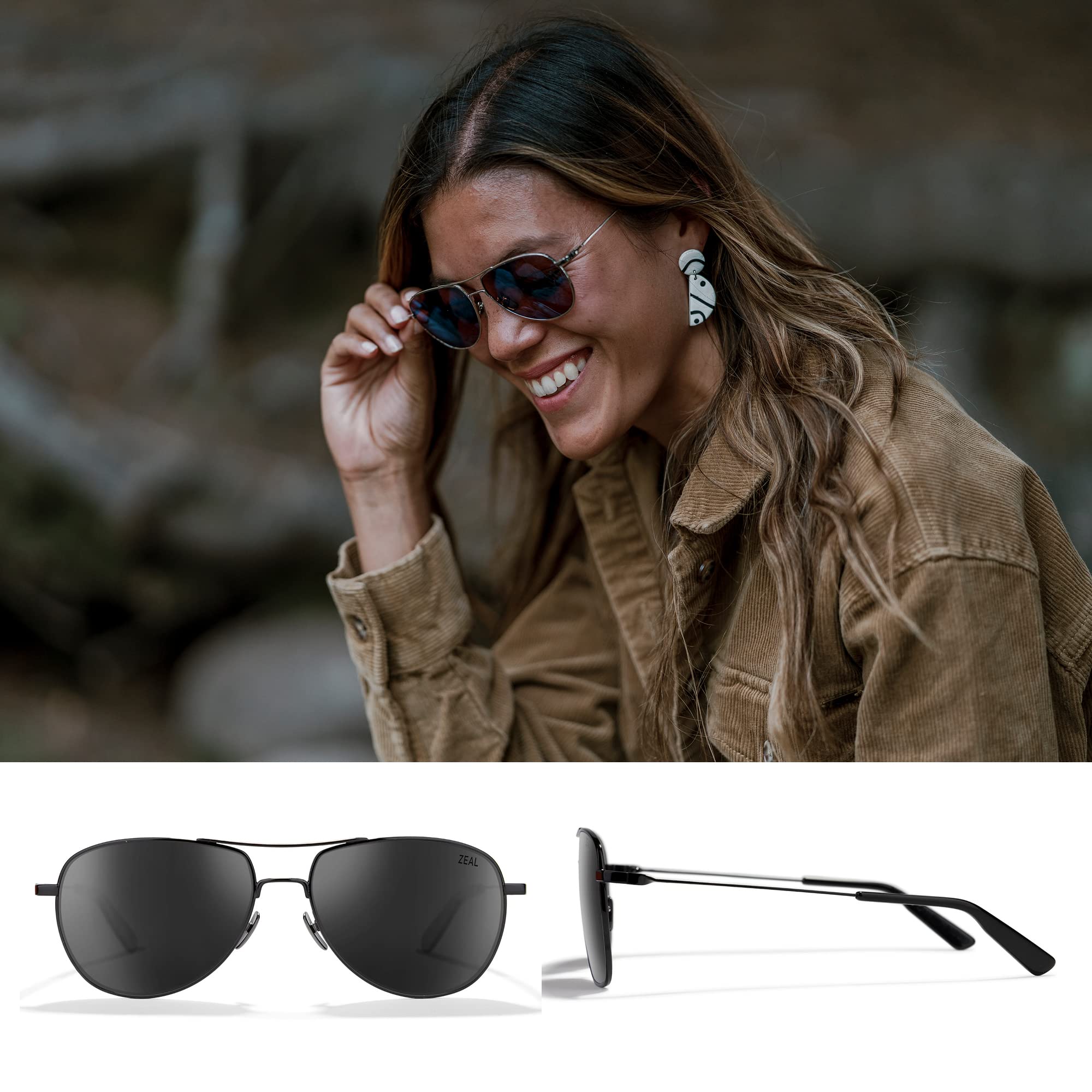 Zeal Optics Shipstern Oval Aviator Polarized Sunglasses for Men & Women - UV Protection, Anti-Glare, Lightweight - Perfect for Driving, Beach & Outdoor Activities