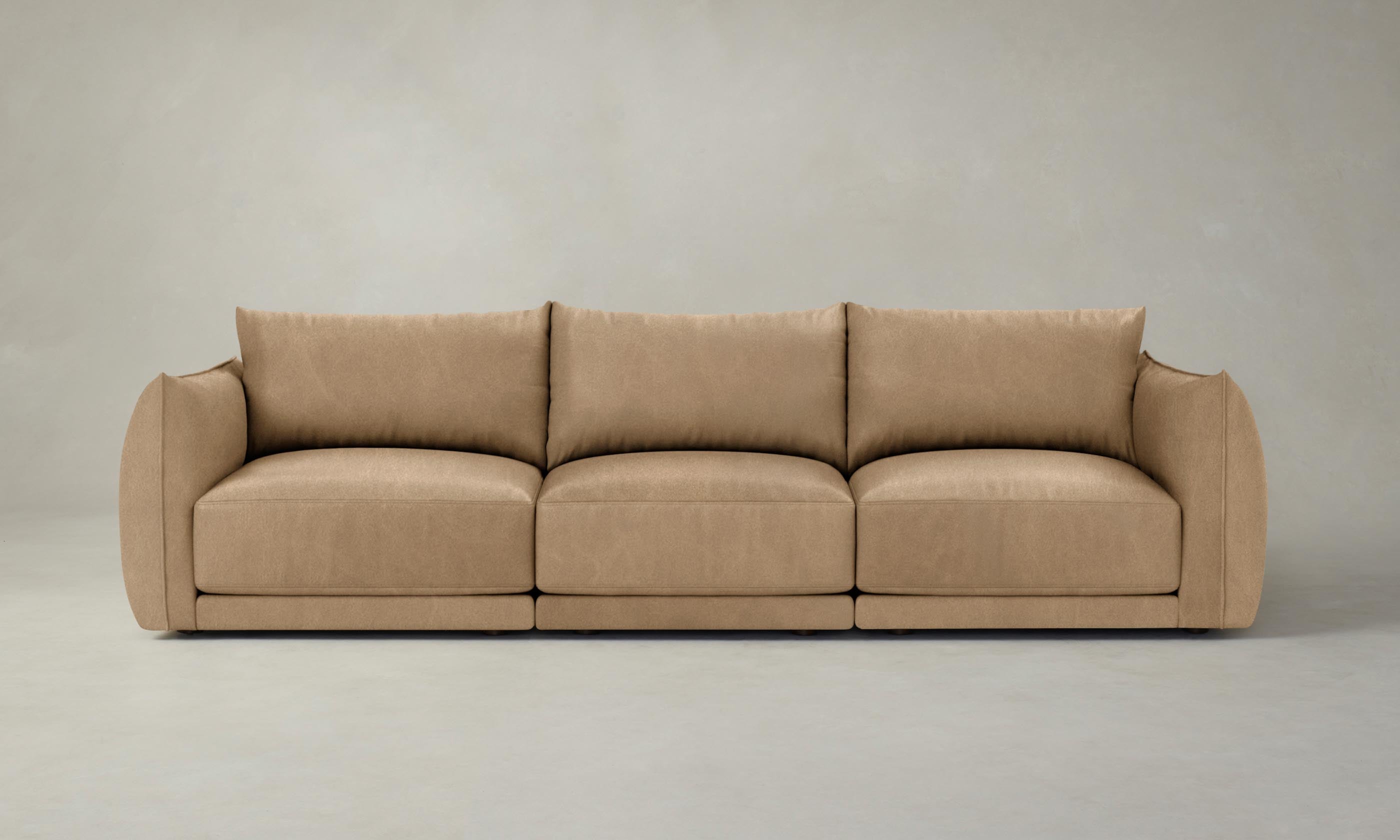 The Jones Modular Sofa - Genuine Tuscan Leather in Camel Brown | Customizable Sectional Couch for Living Room, Lounge & Home Theater