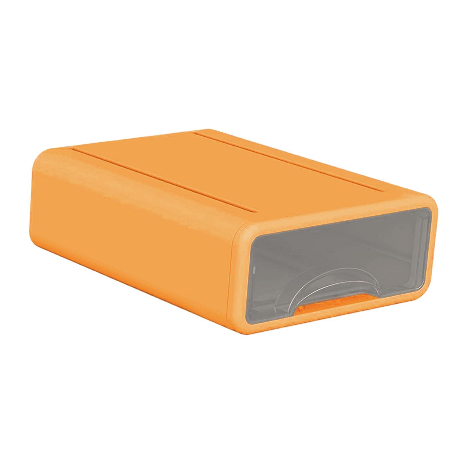 B Baosity Desk Organizer with Drawers - Desktop Storage Box for Pencils, Makeup, Cosmetics & Office Supplies | Perfect for Home, Office & School Organization (Orange)