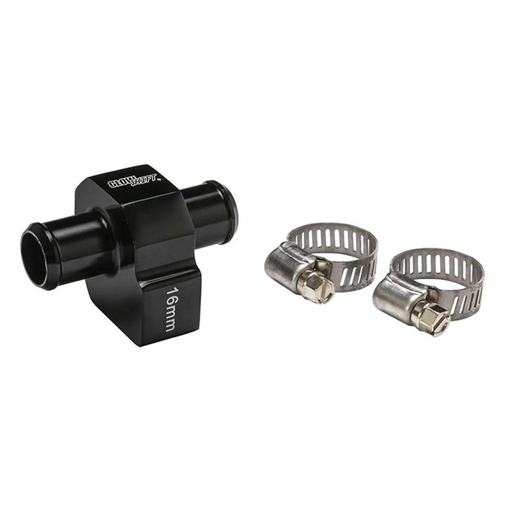 GlowShift 16mm Hose Adapter for Coolant & Oil Temp Gauge - Perfect for Automotive & Marine Use