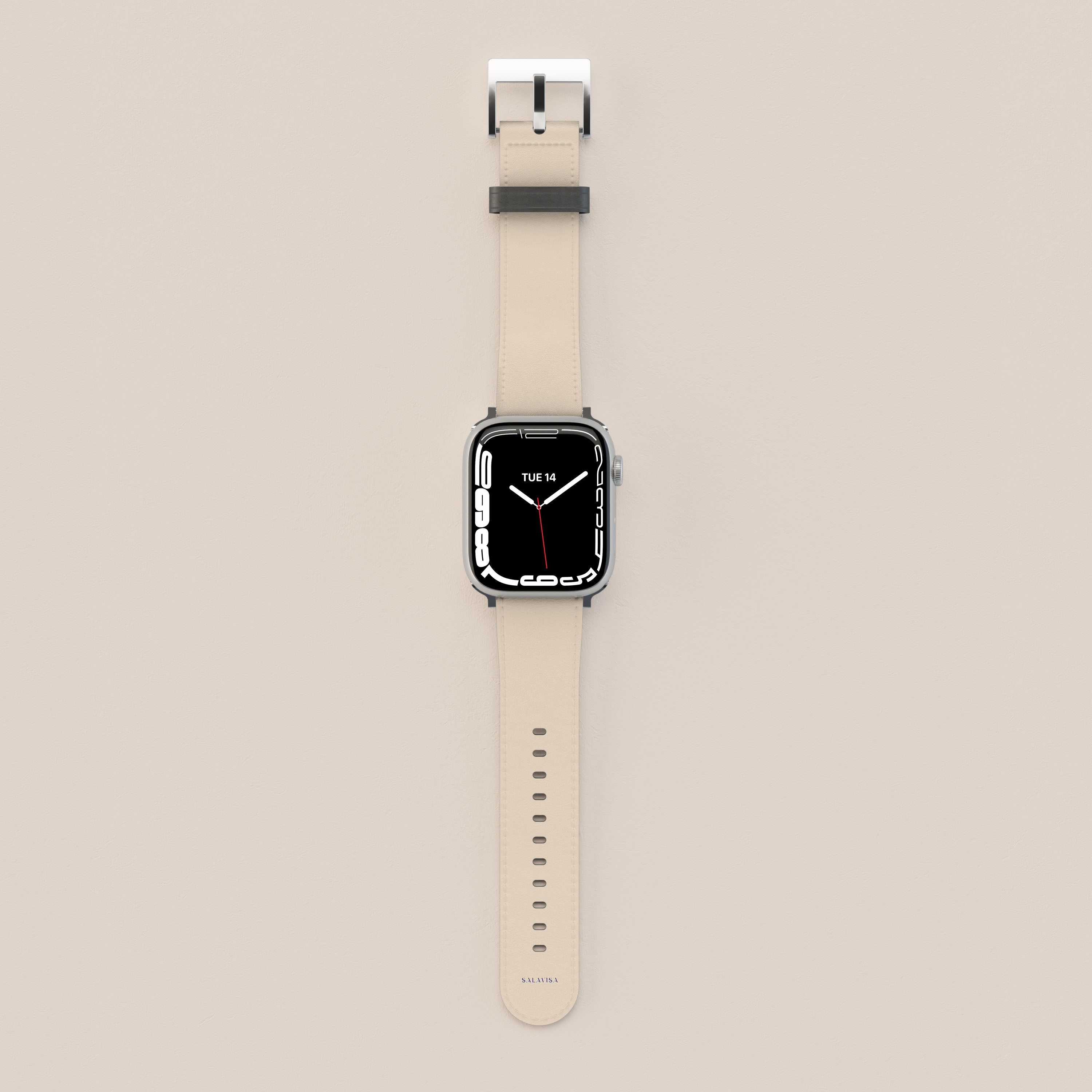 Premium Beige Malibu Club Apple Watch Band - Soft Silicone Replacement Strap for Apple Watch Series 9/8/7/6/SE/5/4/3/2/1 - Perfect for Workouts, Running, Swimming & Everyday Wear