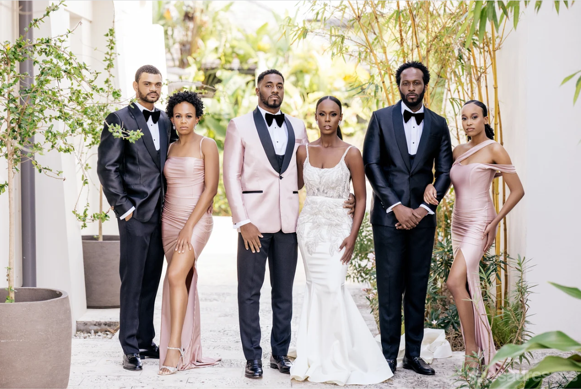 Elegant Mismatched Pink Mermaid Maxi Dress with Side Slit - Formal Wedding Guest & Bridesmaid Gown WG1748 | Perfect for Beach Weddings, Evening Galas & Special Occasions