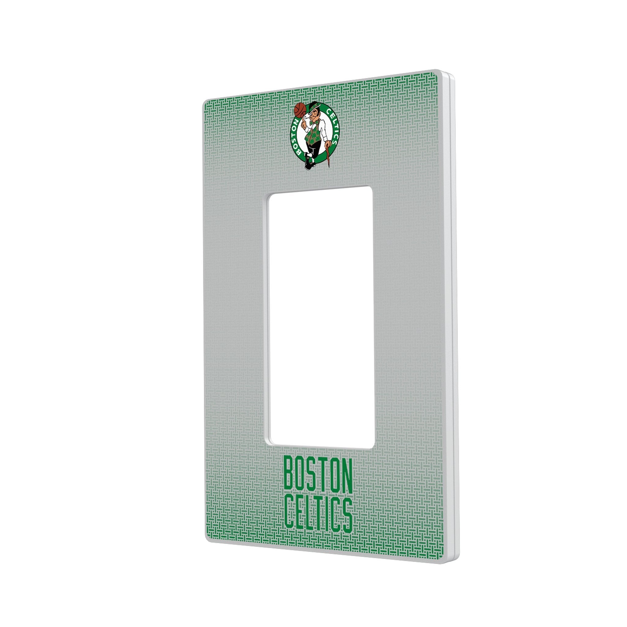 Boston Celtics NBA Team Logo Linen Hidden Screw Light Switch Plate Cover - Perfect for Home, Office, and Celtics Fan Room Decor
