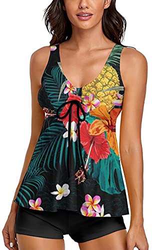 Black & Floral & Pineapple Printed