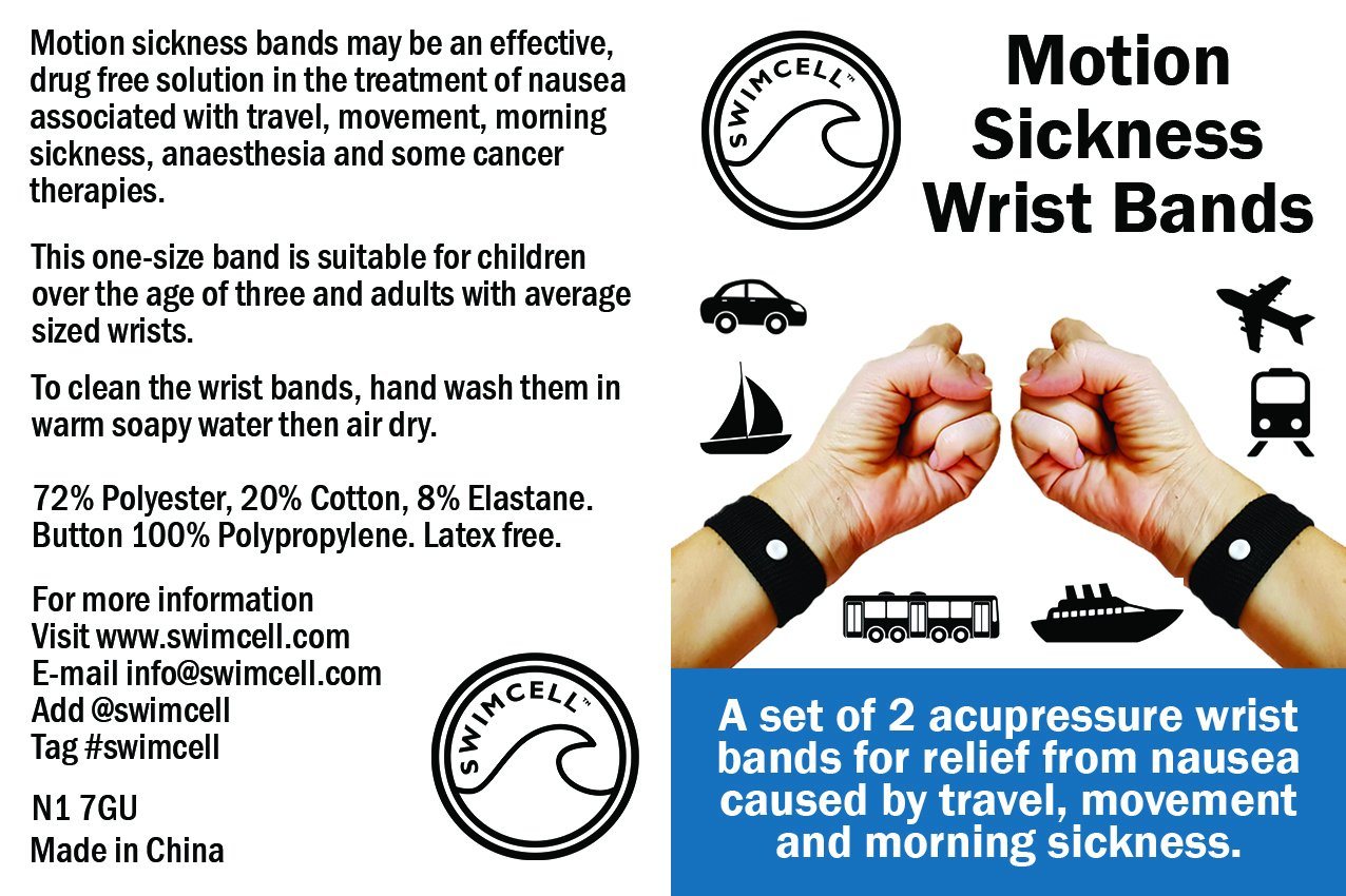 Anti Nausea Wristbands for Motion Sickness Relief - Acupressure Bands for Adults & Kids - Travel, Car, Boat & Pregnancy Use