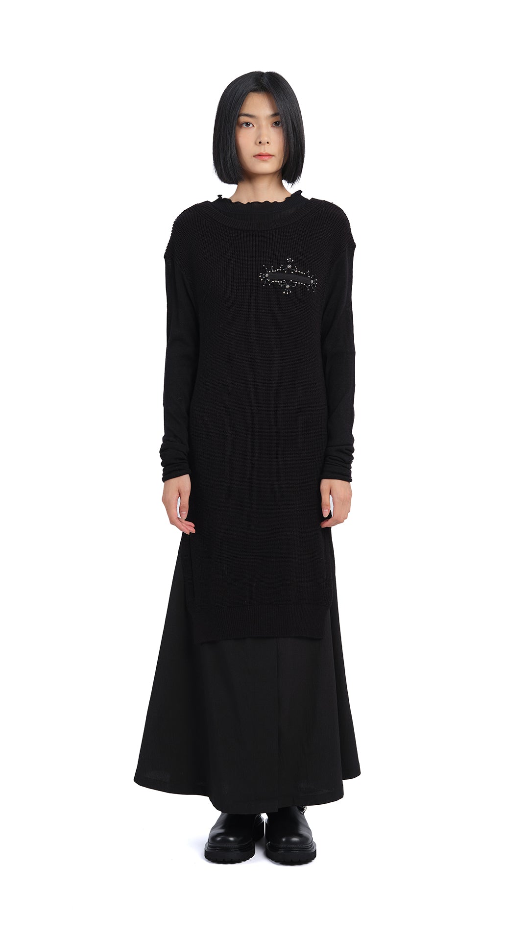 Elegant Beaded Knit Dress for Women - Perfect for Parties, Weddings & Special Occasions