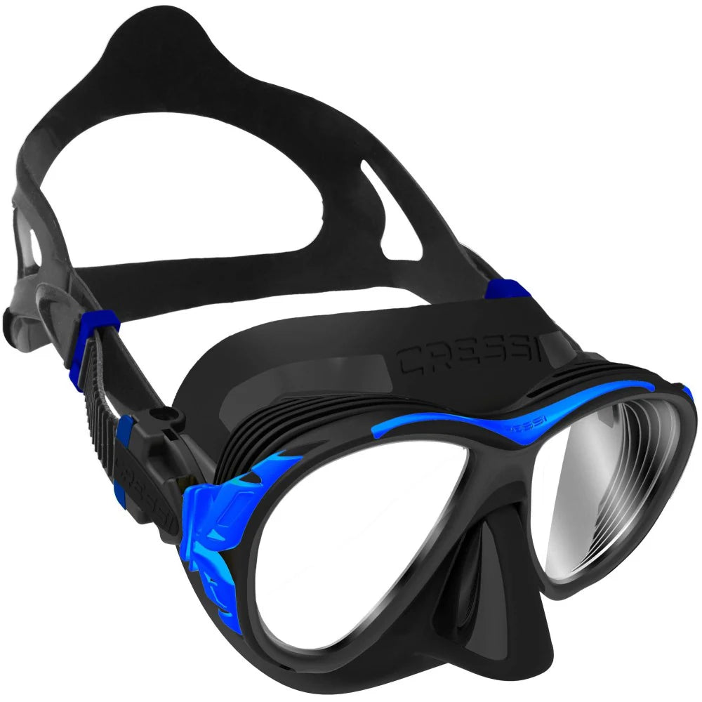 Cressi Naxos Black/Blue Snorkeling Fins - Lightweight & Comfortable Swim Fins for Scuba Diving, Snorkeling & Beach Vacations