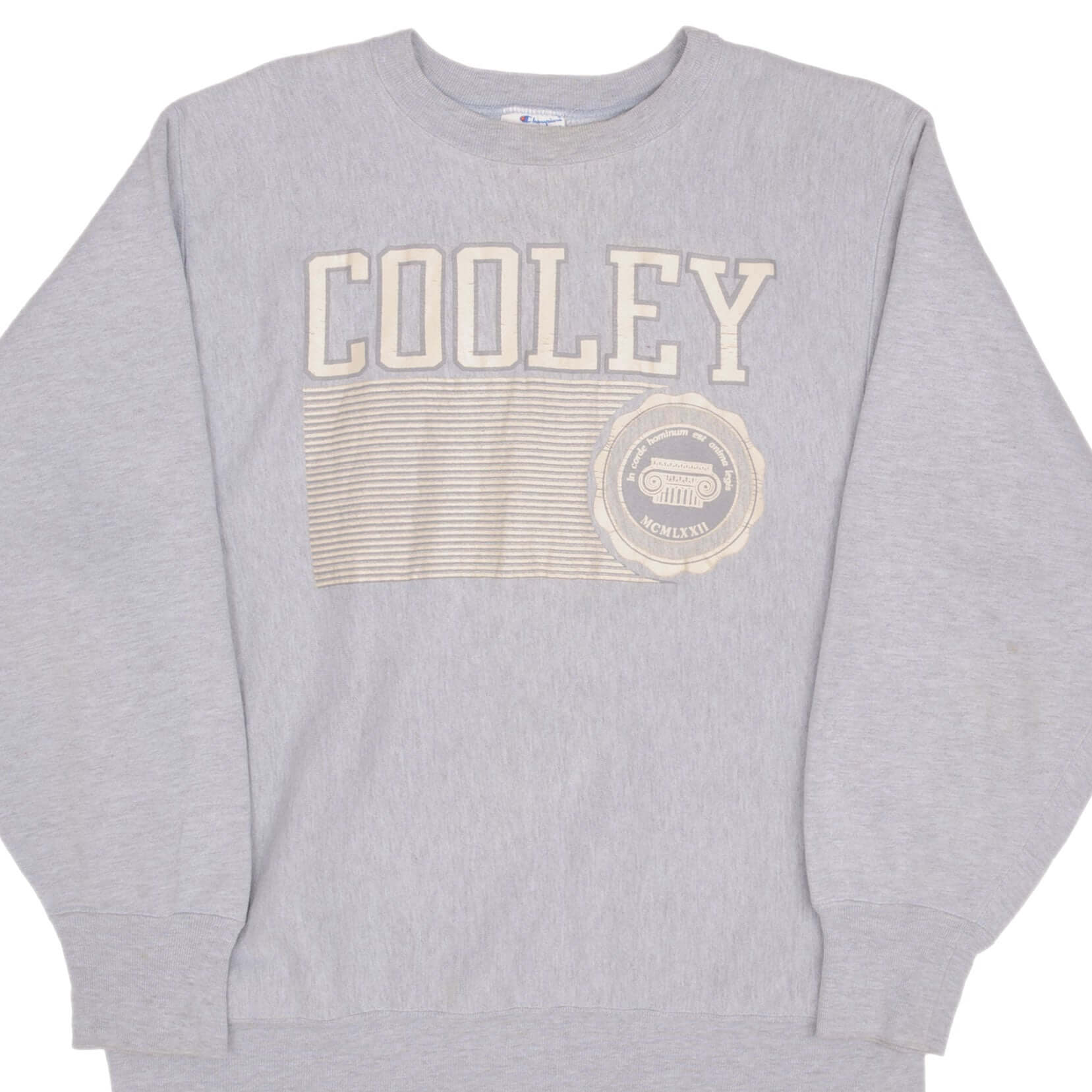 Vintage Champion Reverse Weave Cooley Law School Sweatshirt 1980s XL Made in USA - Retro College Style for Men & Women - Perfect for Casual Wear, Gym, and Street Fashion