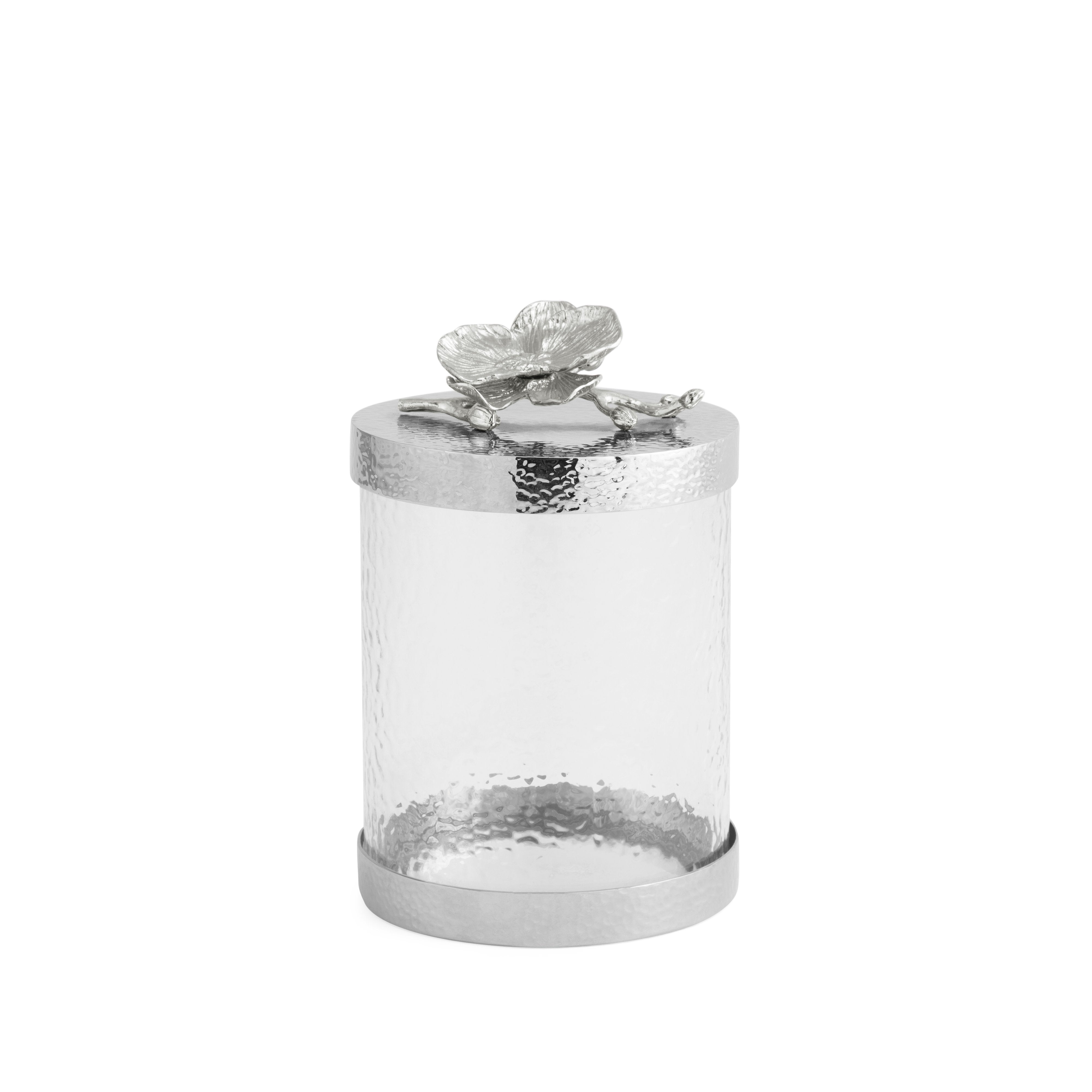 White Orchid Ceramic Canisters Set - Airtight Kitchen Storage Containers for Flour, Sugar, Coffee & Tea | Perfect for Pantry Organization & Home Decor