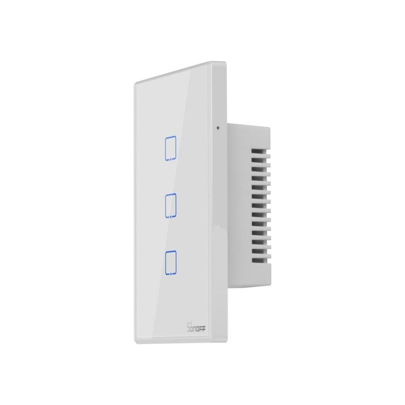 Sonoff T0 3-Channel WiFi Wall Switch - White | Smart Home Lighting Control for Bedroom, Living Room & Kitchen