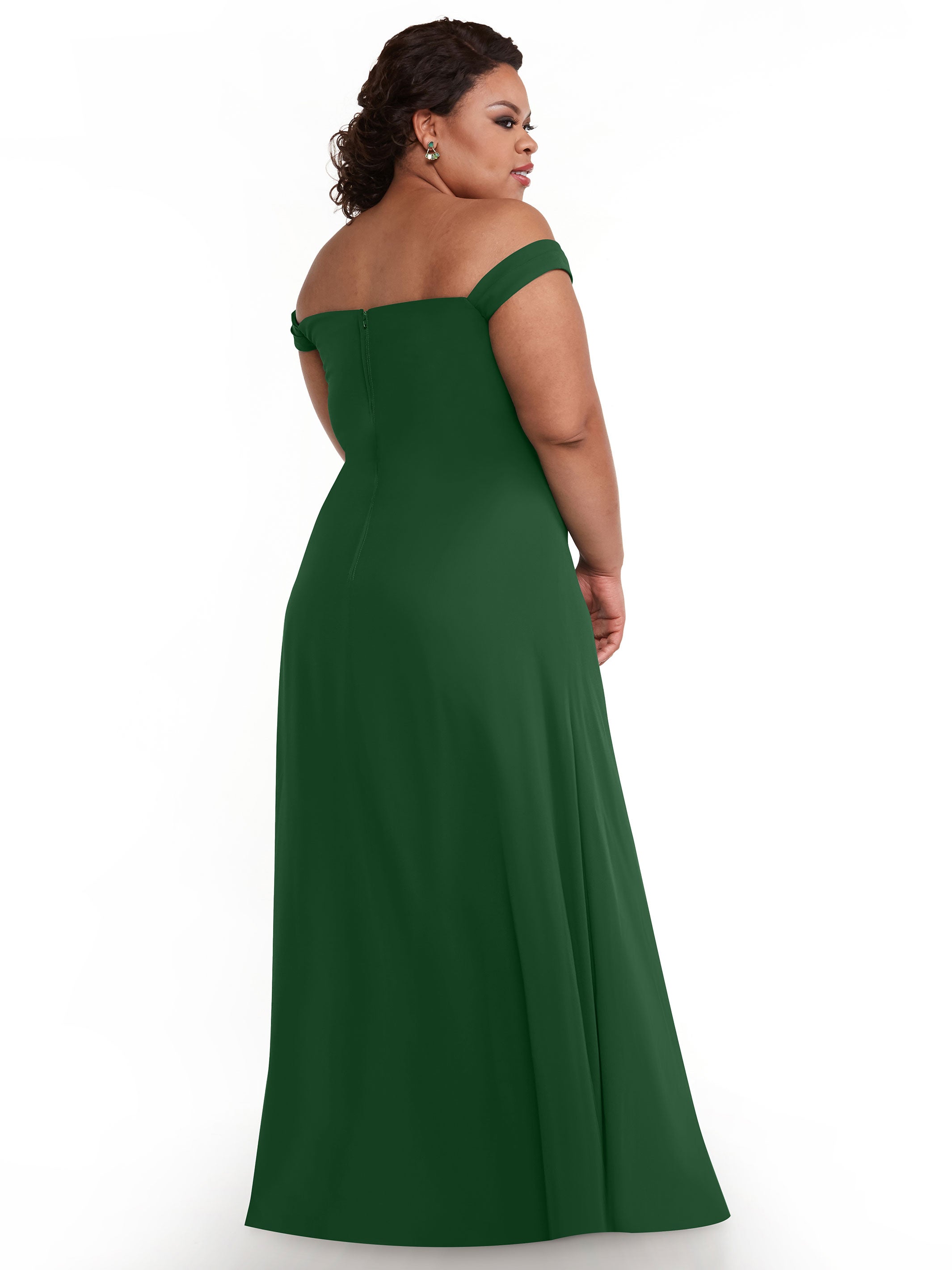 Elegant Off-The-Shoulder Chiffon Bridesmaid Dress with Straight Neckline - Perfect for Weddings, Formal Events & Evening Parties