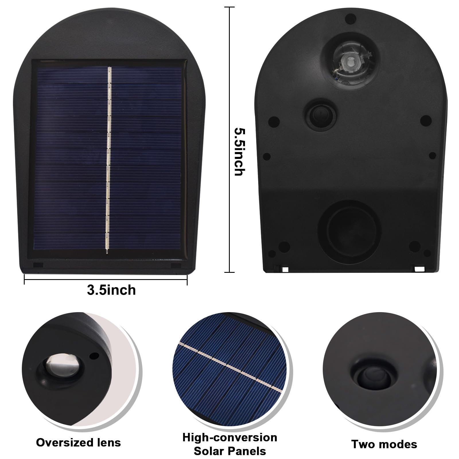 Solar Fence Lights Outdoor - Waterproof Solar Wall Sconce with Dusk to Dawn Sensor (Warm White, 2 Pack) - Perfect for House Numbers, Garage, Porch, Garden & Pathway Lighting