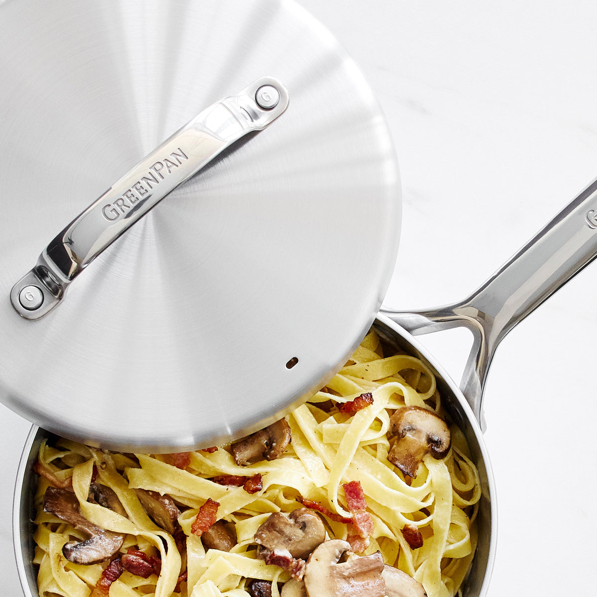 Premium GP5 Stainless Steel 3.26 Quart Saucepan with Glass Lid & Mirror Finish Handles - Perfect for Cooking, Boiling, Simmering Soups & Pasta | Ideal for Home Kitchen & Professional Use