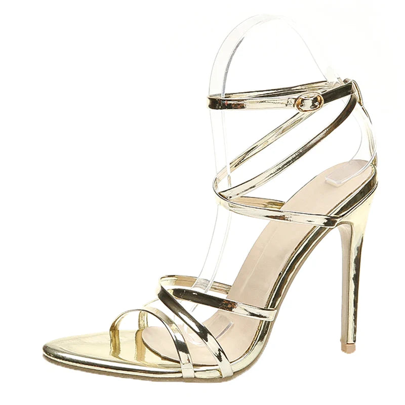 Sexy Women's High Heel Sandals with Cross-Tied Ankle Straps - Summer Party Shoes for Women - Perfect for Weddings, Date Nights & Evening Events