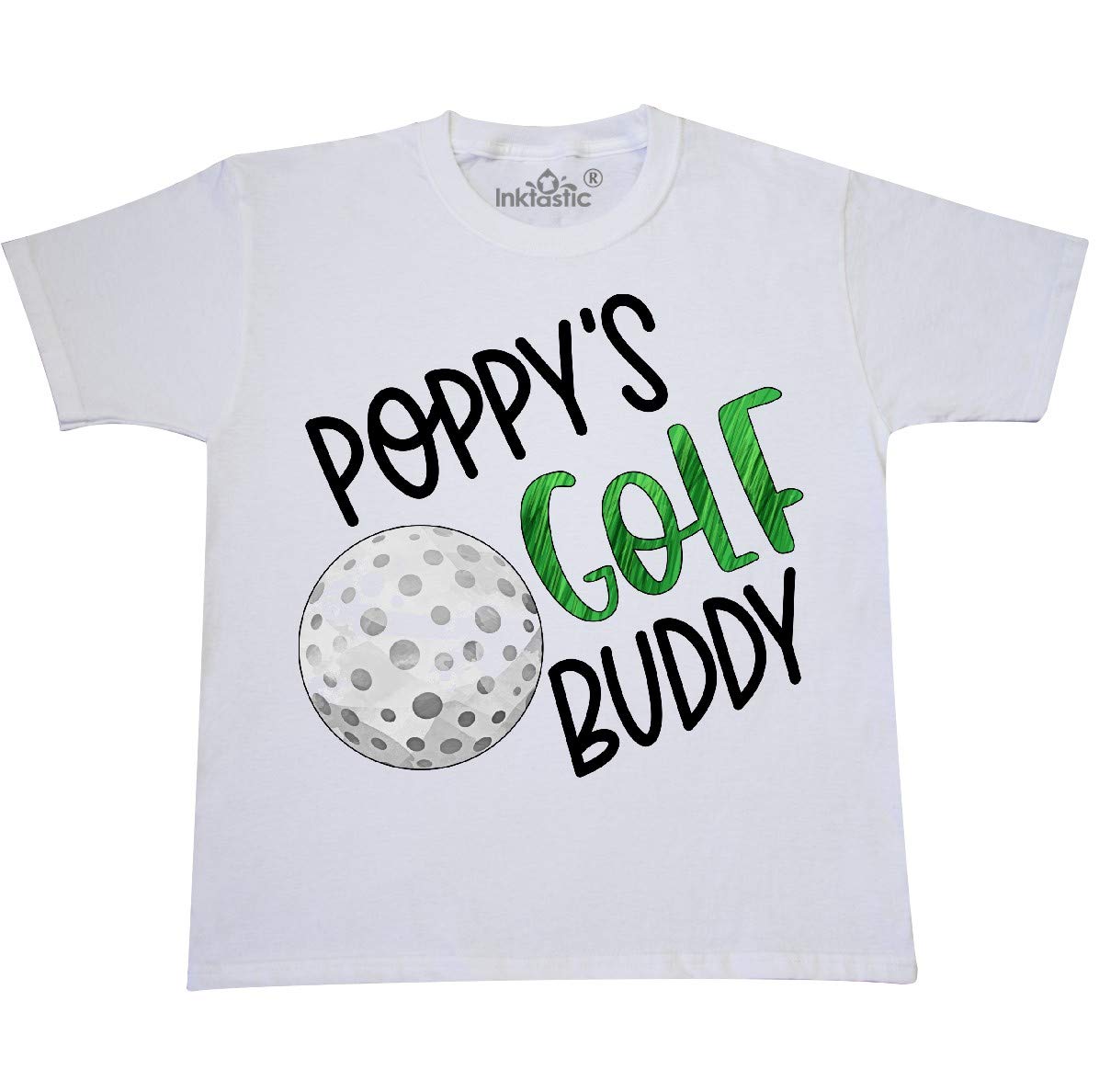 Inktastic Poppy's Golf Buddy with Golf Ball Youth T-Shirt - Fun Golf-Themed Shirt for Kids, Boys & Girls - Perfect for Golf Tournaments, Practice & Casual Wear