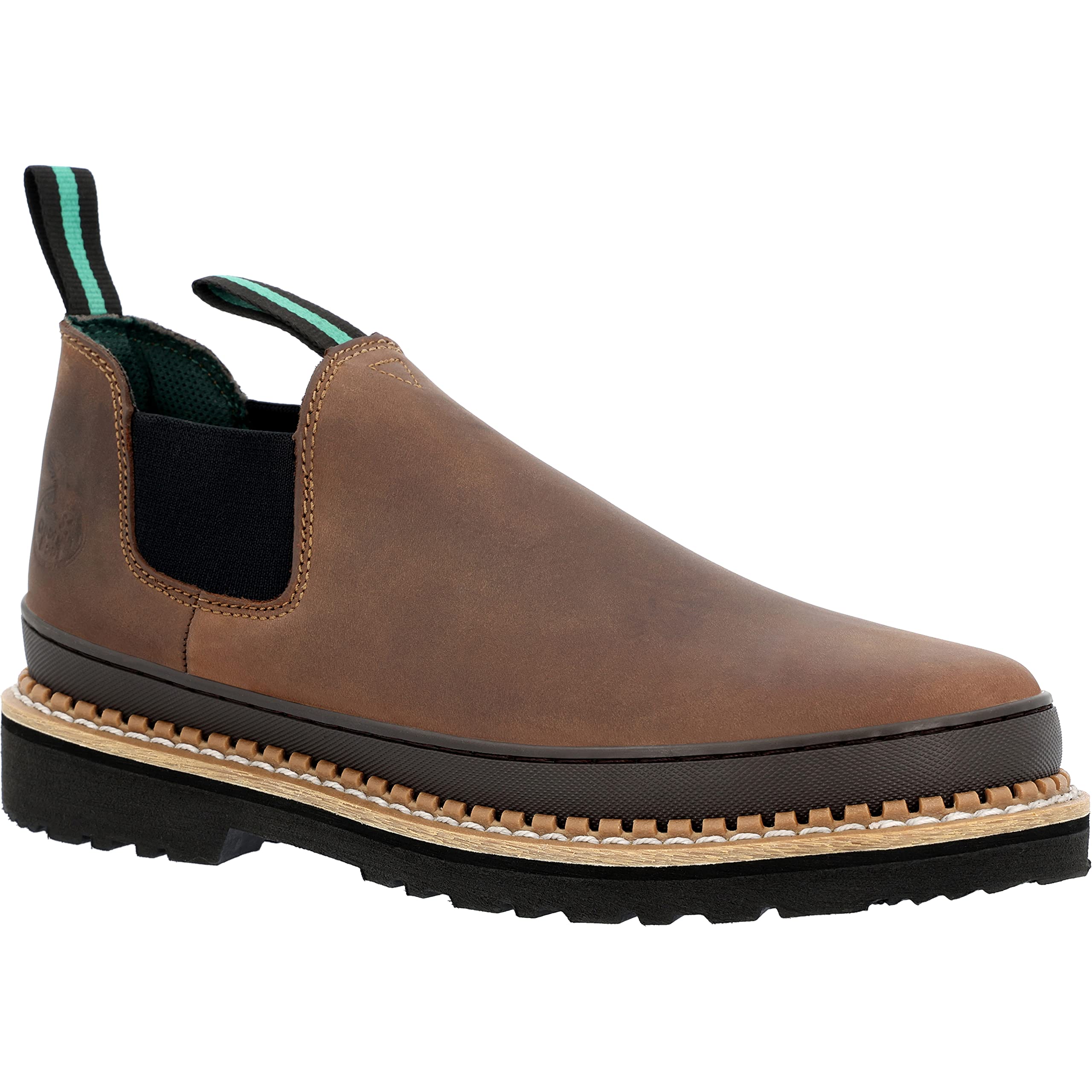 Georgia Giant Romeo Slip-On Work Boots - GR262 | Premium Full-Grain Leather | Non-Slip Oil-Resistant Safety Shoes | Lightweight Comfort | Dark Brown Crazy Horse Leather | Ideal for Construction, Warehouse & Outdoor Work