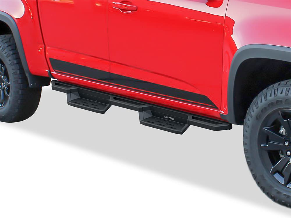 APS Stainless Steel Running Boards for Chevy Colorado & GMC Canyon 2015-2025 Crew Cab - Anti-Slip Pocket Steps Truck Side Steps - Perfect for Off-Roading, Work Trucks & Daily Driving