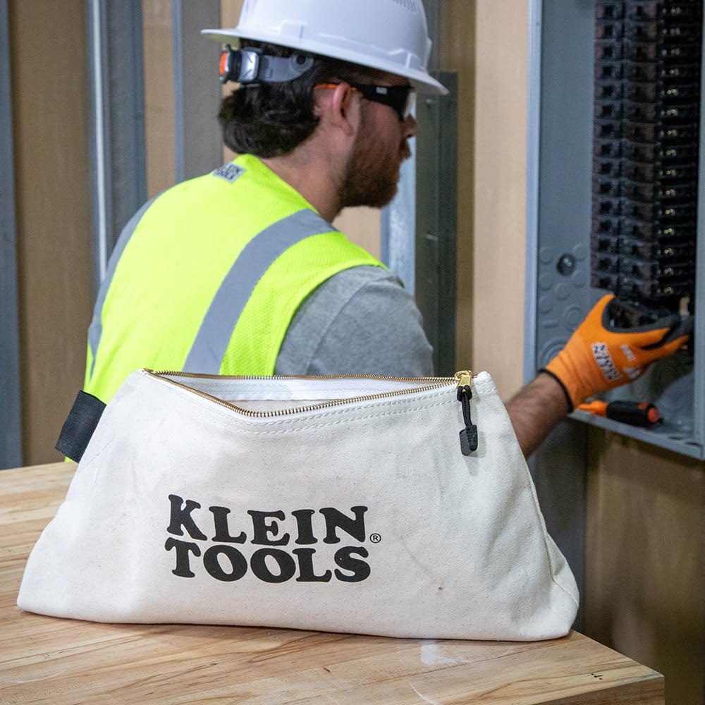 Klein Tools Heavy Duty Zipper Bag - Extra Long Multipurpose Tool & Craft Organizer for Work & DIY