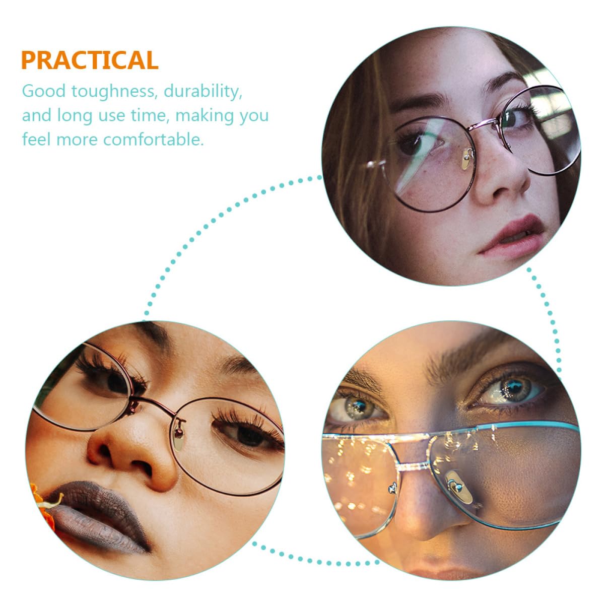 ULTECHNOVO 6-Pack Metal Nose Pads for Glasses - Comfortable Nose Support & Anti-Slip Eyewear Accessories (Suitable for Reading, Driving & Daily Use)