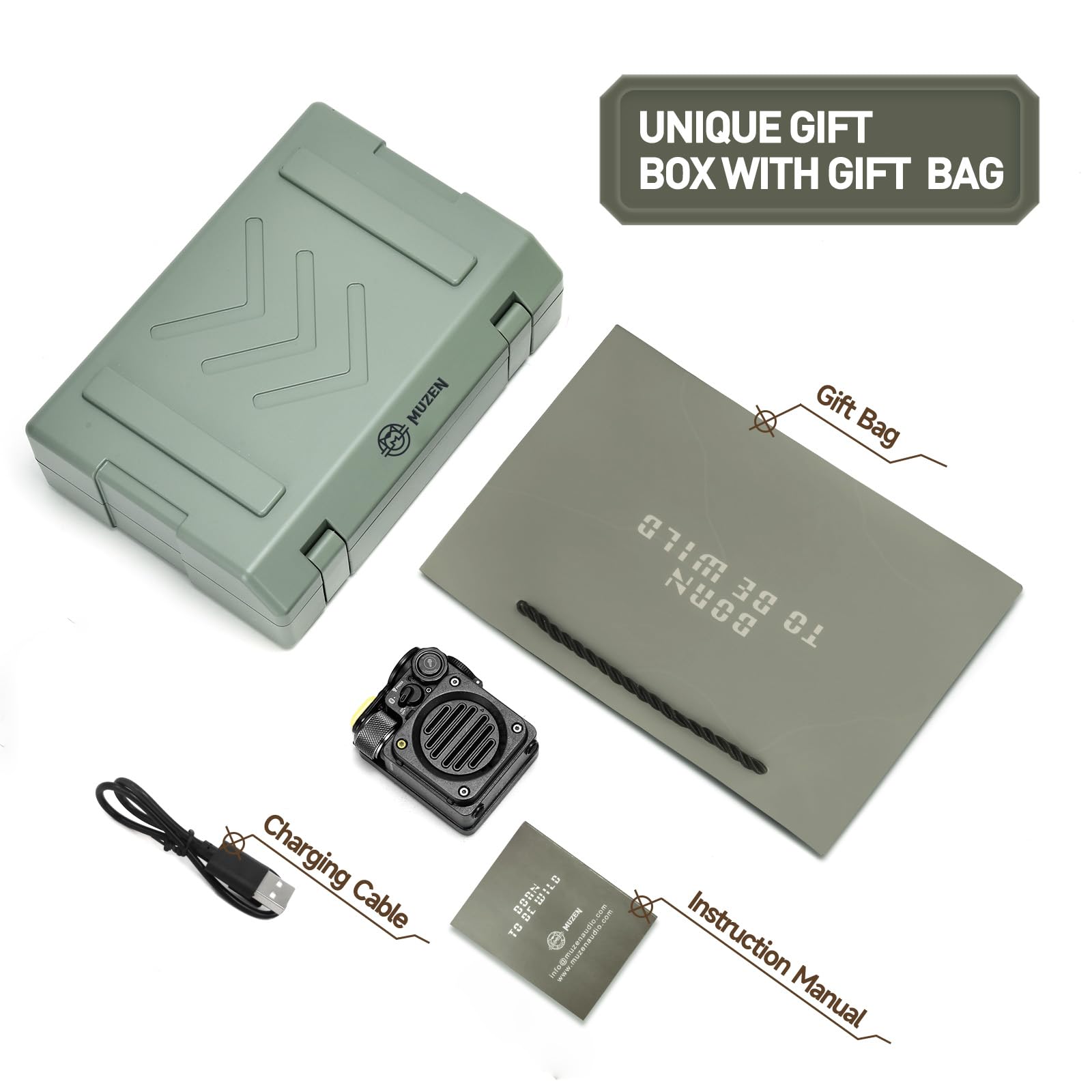 Muzen Wild Mini Portable Bluetooth Speaker - IPX5 Waterproof, Rugged Metal Design with Flashlight, Crystal Clear Stereo Sound for Outdoor Adventures, Camping, Hiking & Travel | Perfect for Beach, Backpacking & Pool Parties