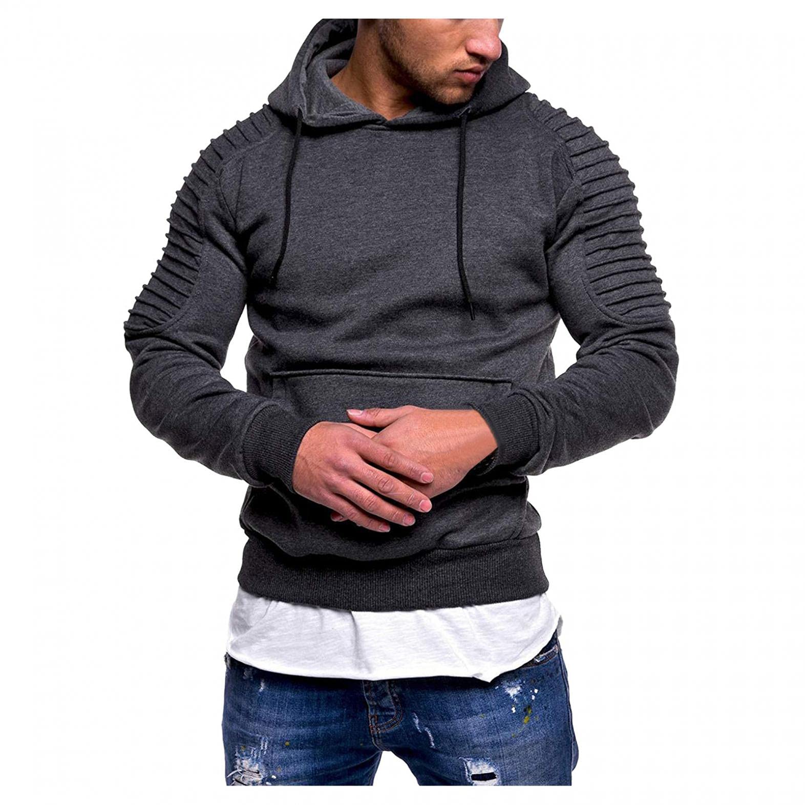 Men's Fleece Hoodie - Warm Pullover Long Sleeve Sweatshirt for Gym, Sports & Casual Wear | Winter Outdoor Activities & Lounge Comfort