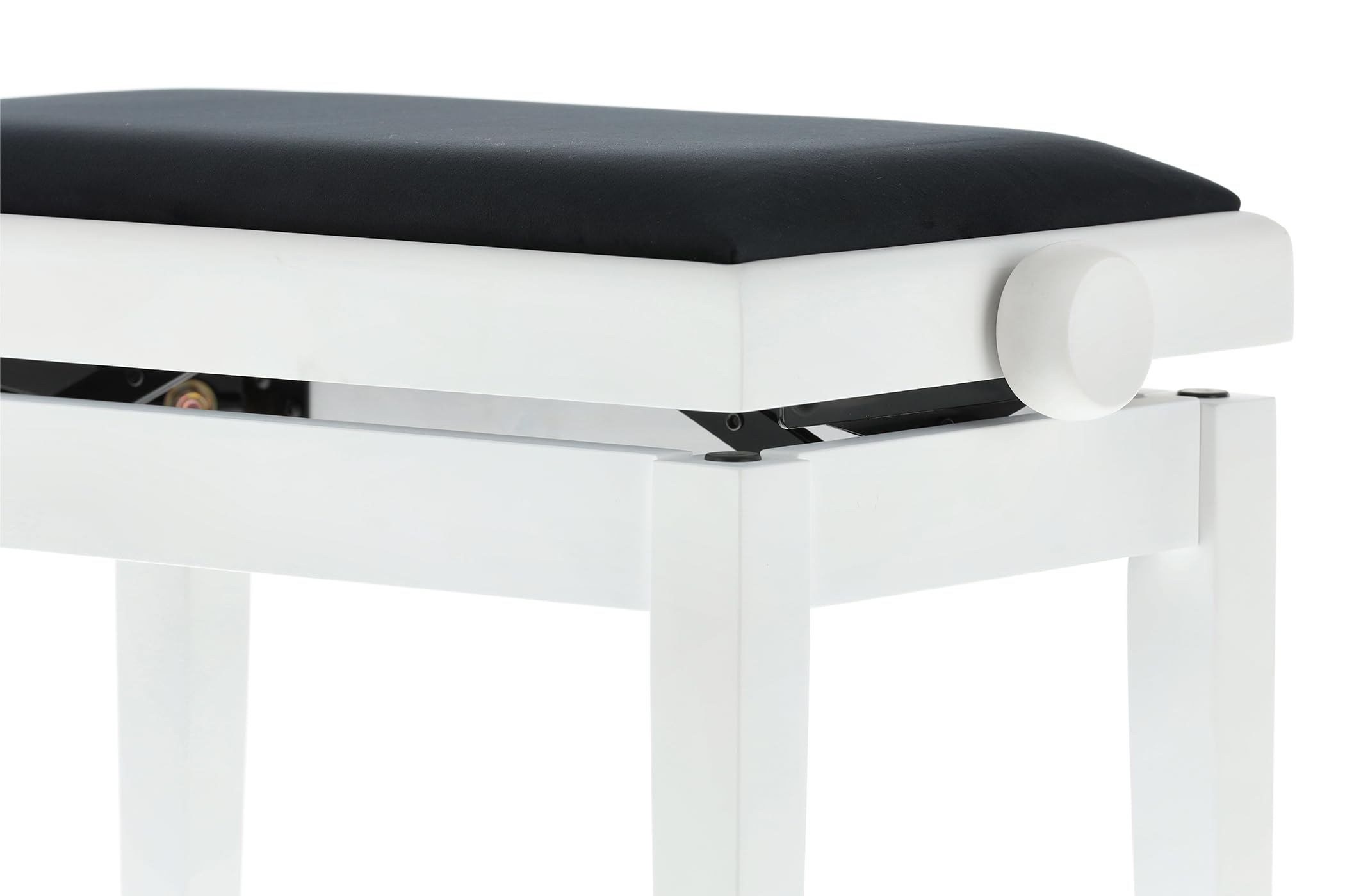 Premium Gewa Deluxe Piano Bench - Adjustable Height, White Frame with Black Seat - Perfect for Home, Studio & Concert Use