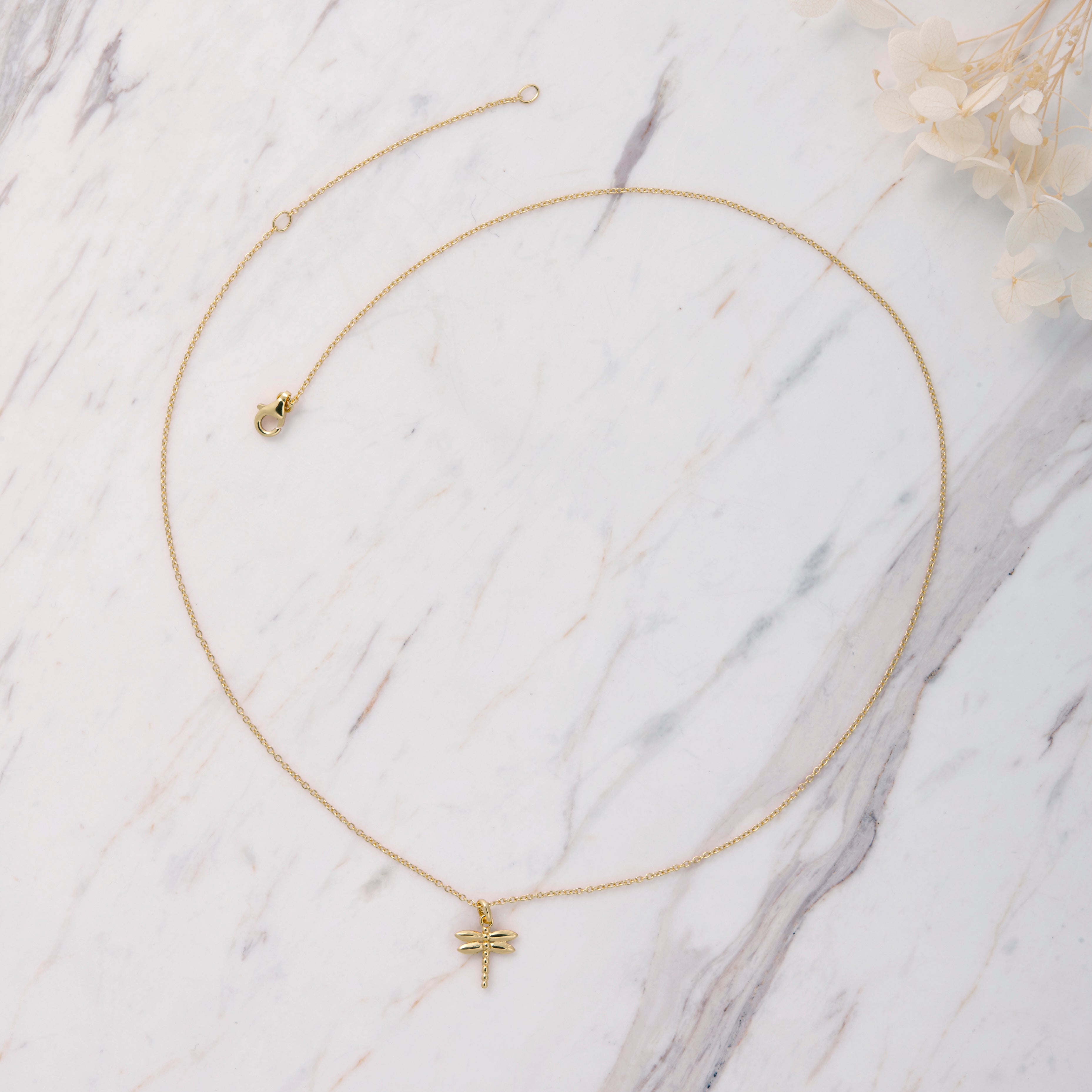 Dainty Dragonfly Gold Necklace for Women - Elegant 14K Gold Plated Pendant Jewelry Gift for Her - Perfect for Birthday, Anniversary & Everyday Wear