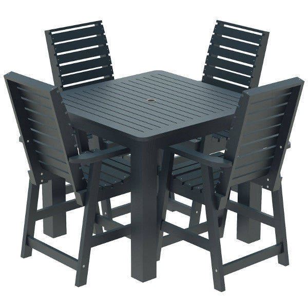 5-Piece Square Counter Dining Set - Modern Kitchen Table & Stools for Small Spaces - Perfect for Breakfast Nook, Apartment, or Bar Counter Seating