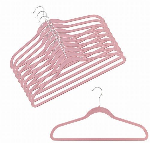 Slim Pink Shirt and Pant Hanger - Space Saving Closet Organizer for Women's & Men's Clothing - Perfect for Travel, Home, and Office Wardrobe Organization