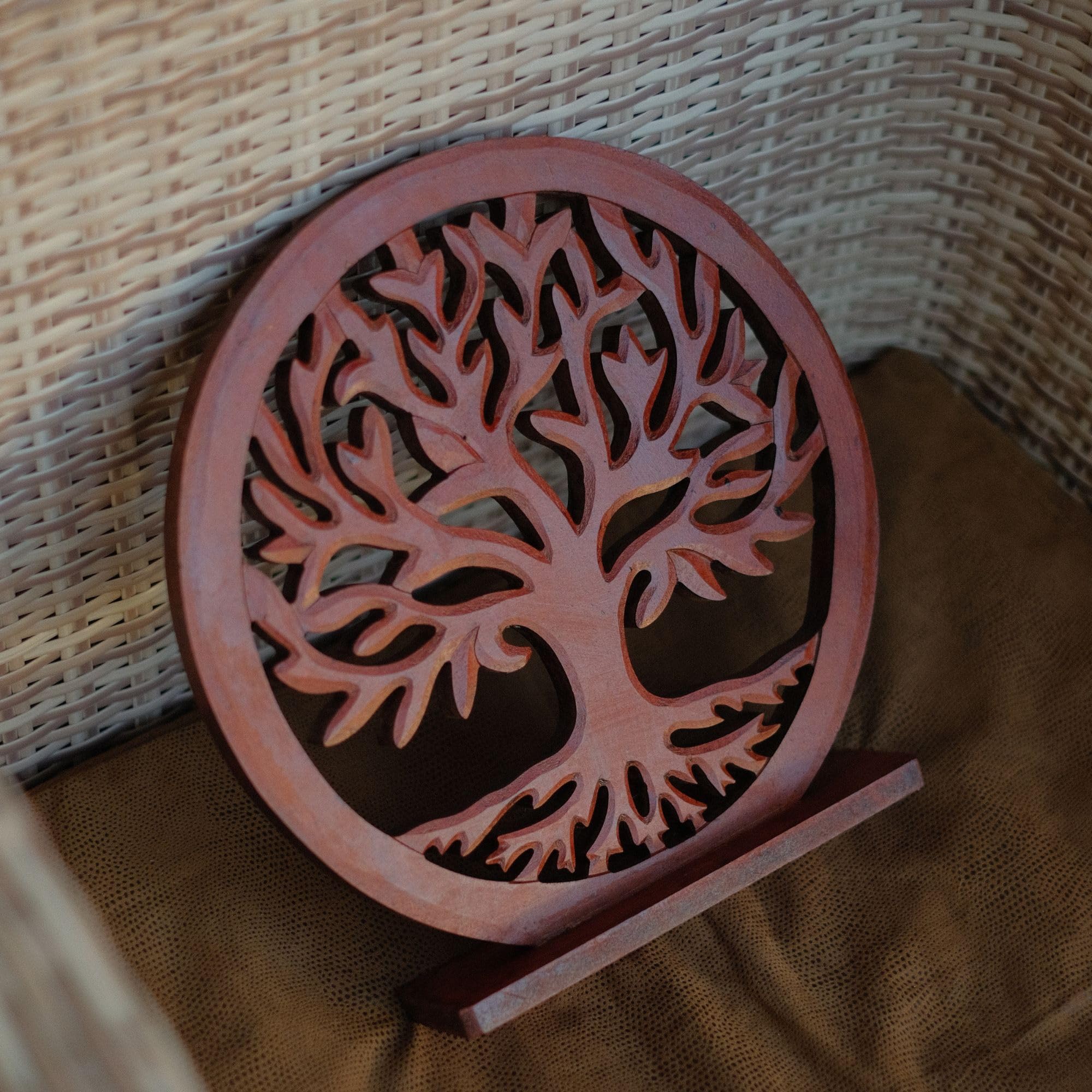 Tree of Life Wall Decor - Rustic Wooden Shelf Decor for Living Room, Farmhouse & Bedroom | Boho Tabletop Sculpture | Modern Zen Home Decor for Fireplace Mantle, Shelves & Nightstand | Spiritual Natural Wood Art for Cozy Home Aesthetic