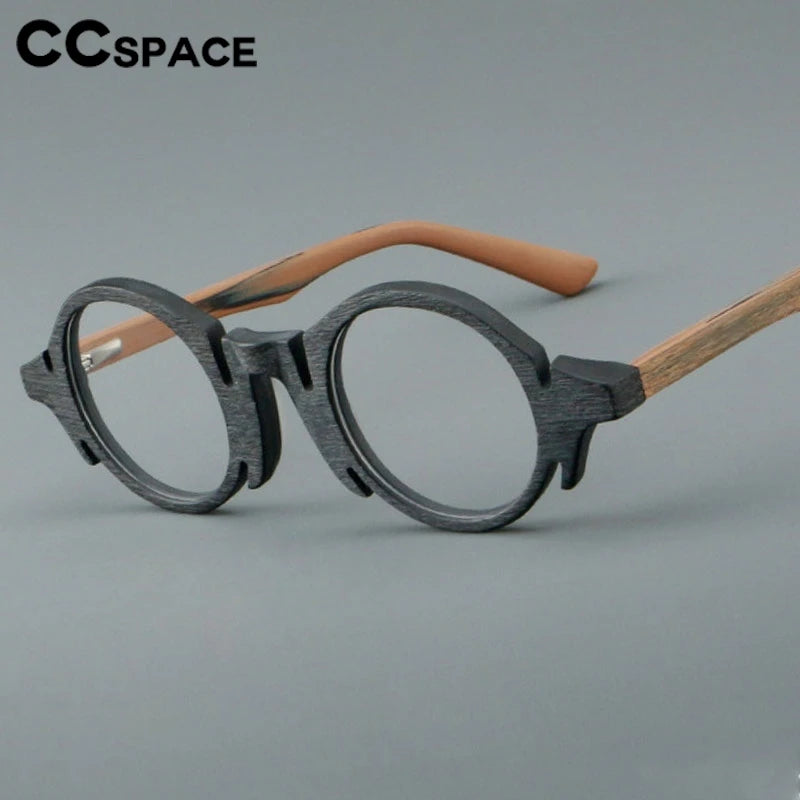 CCspace Women's Full Rim Round Acetate Eyeglasses Frame 303370 - Stylish & Lightweight for Work, Reading & Everyday Wear