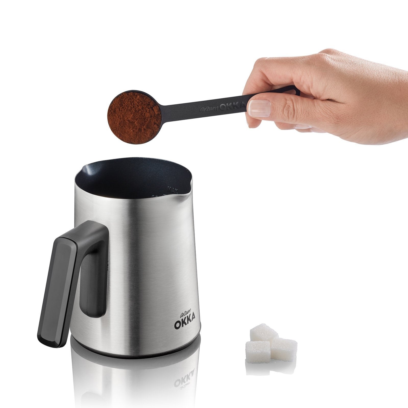Arzum Okka Rich Automatic Turkish Coffee Maker & Hot Beverage Machine - Velvetiser for Espresso, Latte & Tea - 120V Black/Chrome - Perfect for Home, Office & Gifts