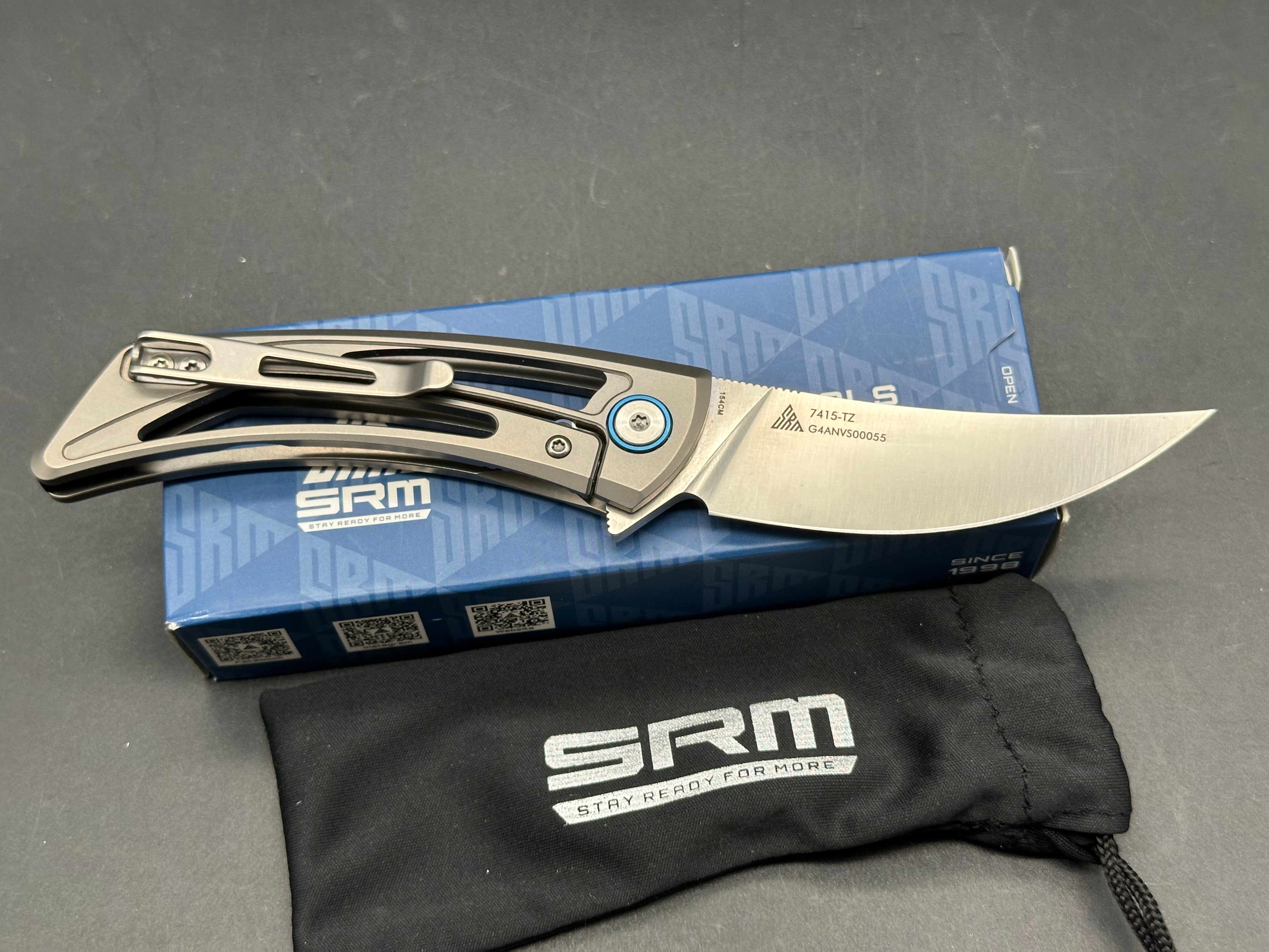 Premium SRM Unicorn Titanium Pocket Knife with 154CM Steel Blade - Perfect for Camping, Hiking & Everyday Carry (EDC)