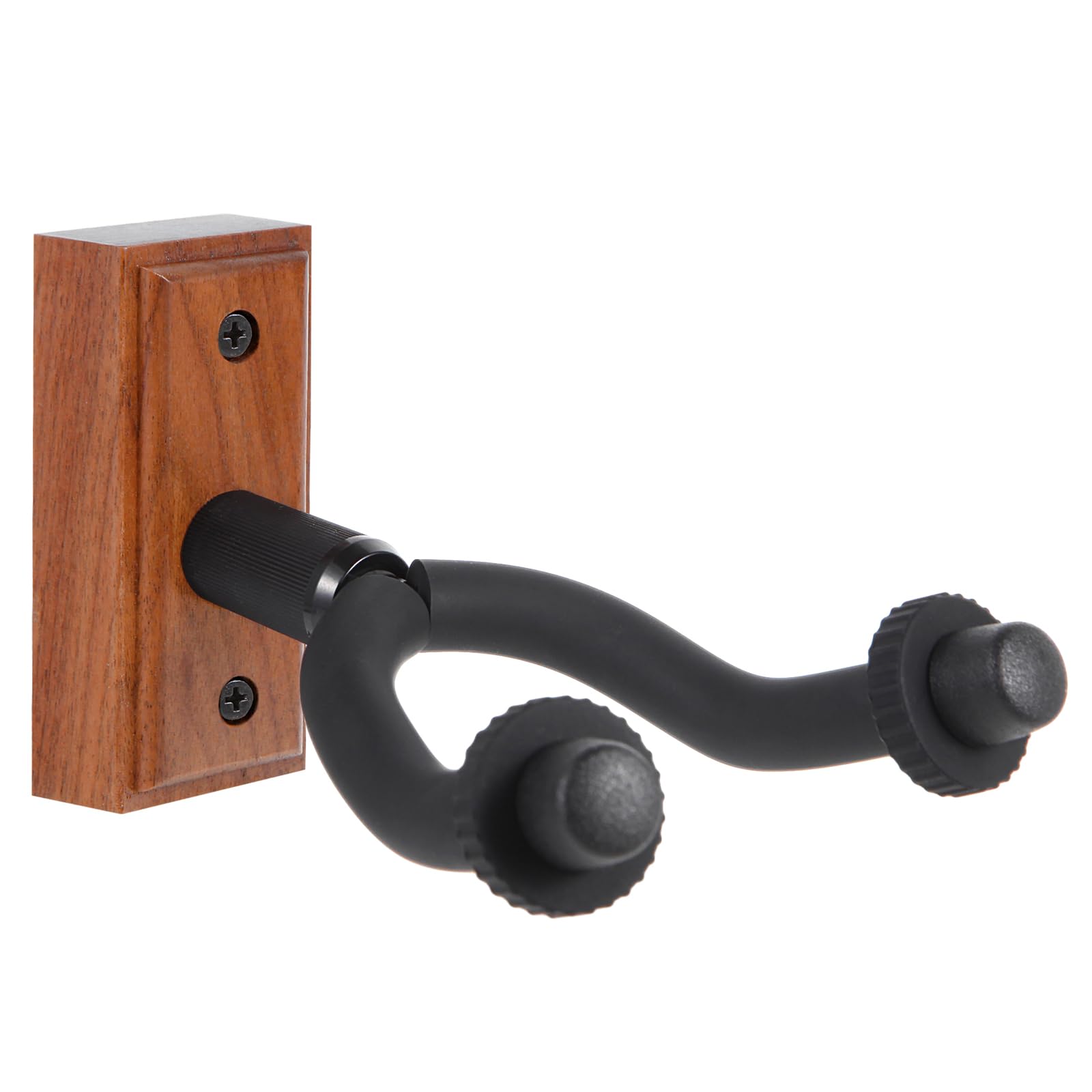 Premium WINGO Guitar Wall Mount Hanger - Black Walnut Wood Guitar Hook Holder with Screws for Acoustic, Electric Guitar, Bass, Banjo, Mandolin & Ukulele | Space-Saving Wall Storage for Home, Studio & Stage