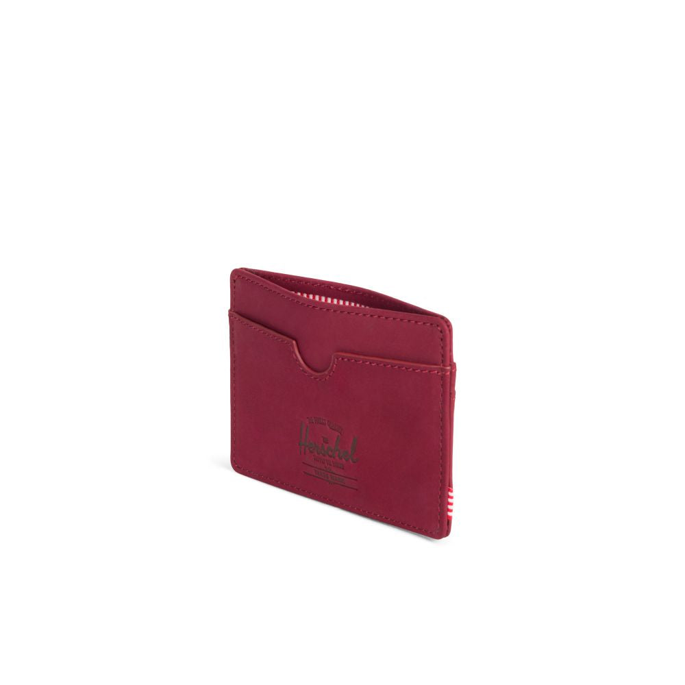 Herschel Beaded Collection Charlie Wallet - Windsor Wine/Nubuck Leather | Stylish RFID-Blocking Wallet for Travel & Everyday Use