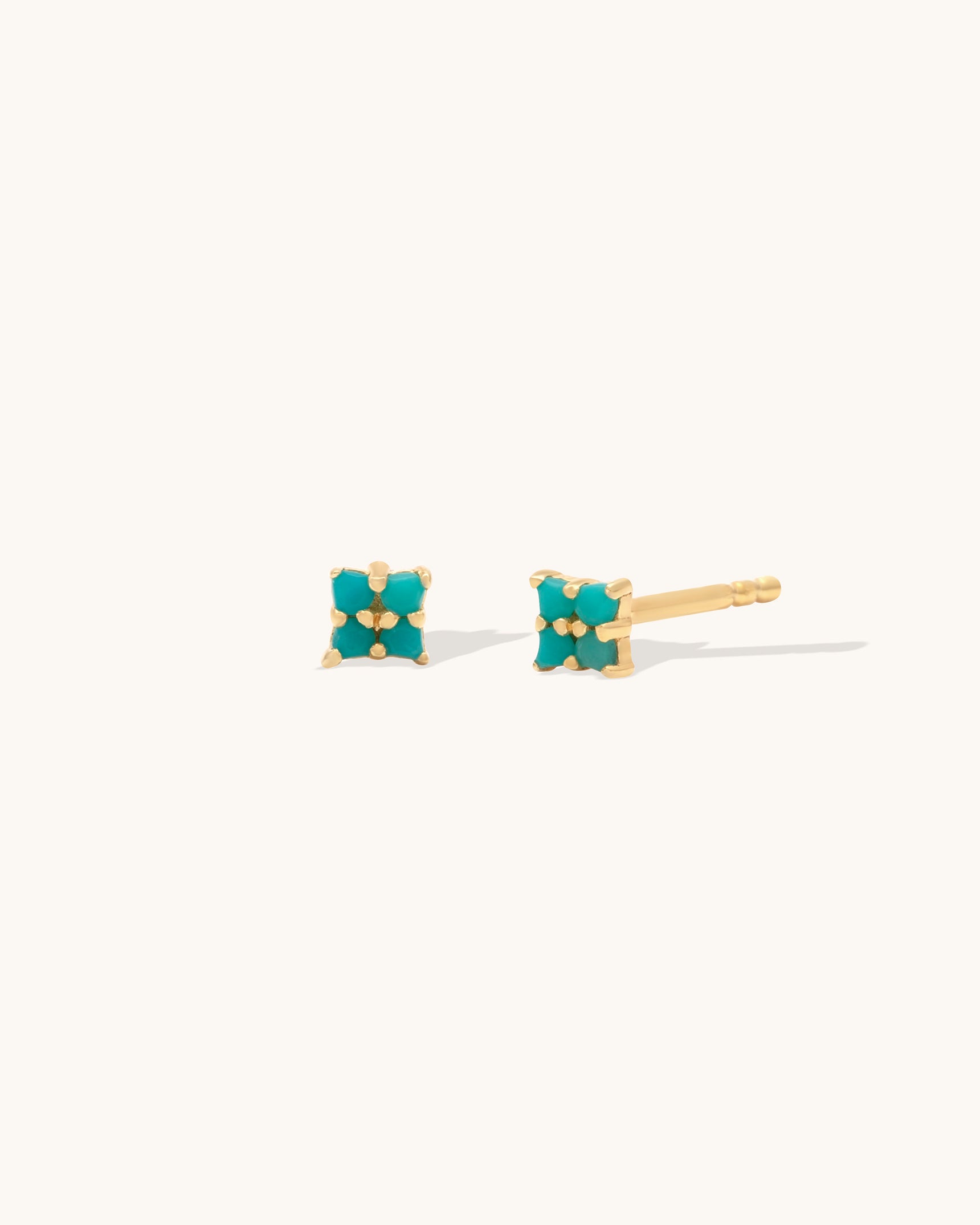 Turquoise Quaditta Stud Earrings for Women - Dainty Bohemian Jewelry for Everyday Wear & Special Occasions