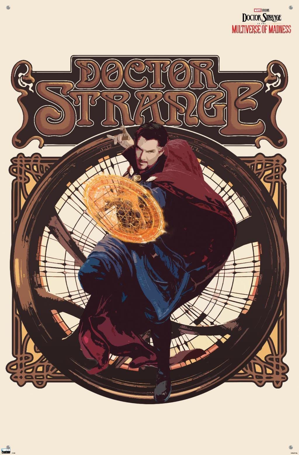 Marvel Doctor Strange in the Multiverse of Madness Wall Poster - 22.37x34 Inch Premium Solo Movie Poster with Push Pins - Perfect for Bedroom, Game Room & Home Theater Decor