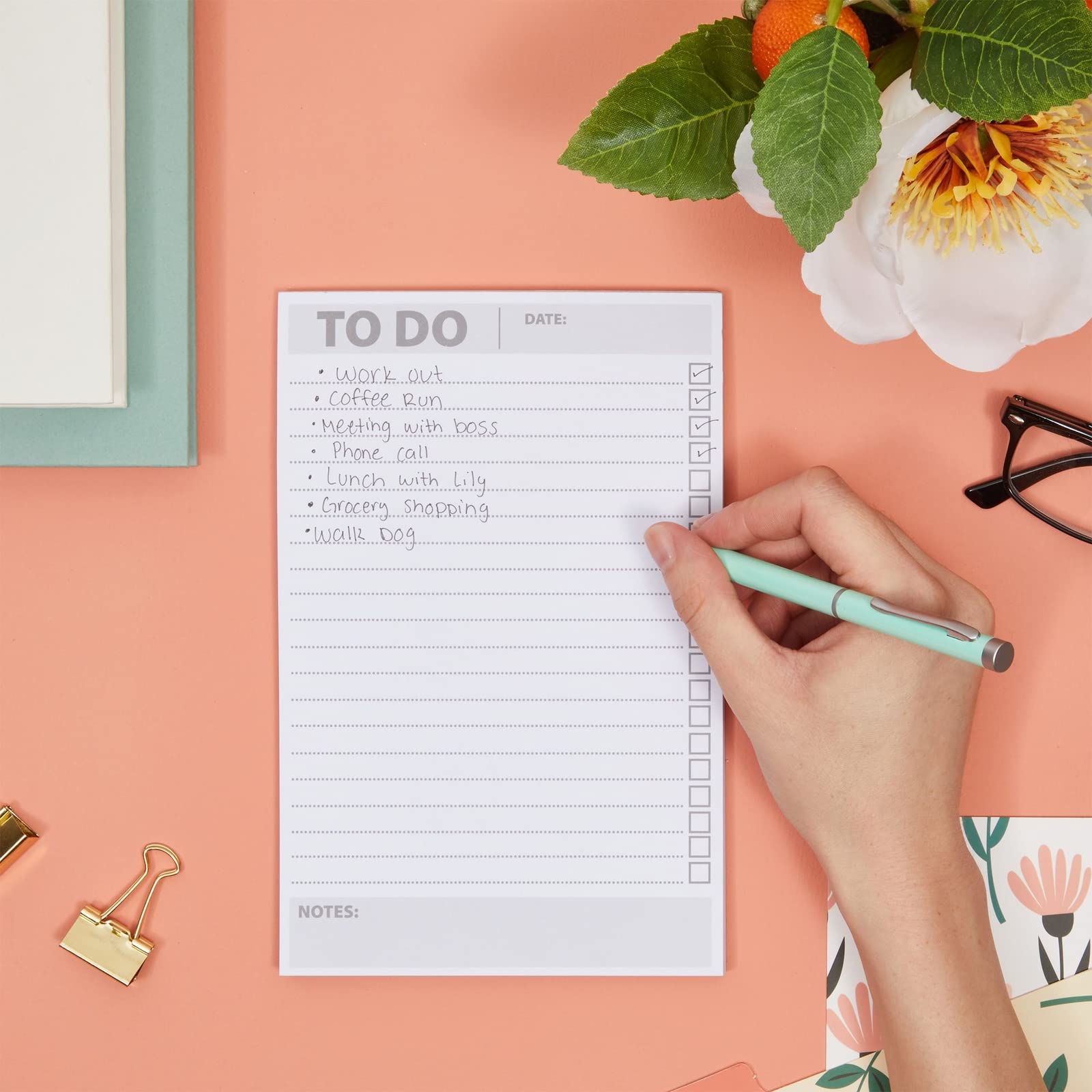 Paper Junkie 6-Pack To-Do List Notepads - 8.5 x 5.5 Inch Daily Planner & Reminder Checklist (60 Sheets Each) for Office, School & Home Organization