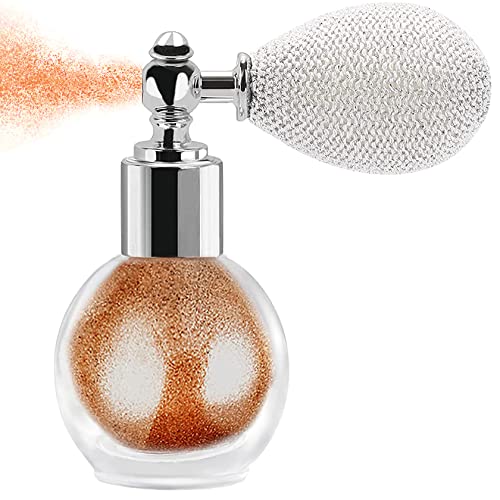 Bronze Highlighter Powder Spray - Shimmer & Sparkle Body Glitter for Face, Hair & Skin | High Gloss Makeup Spray for Parties, Festivals & Cosplay